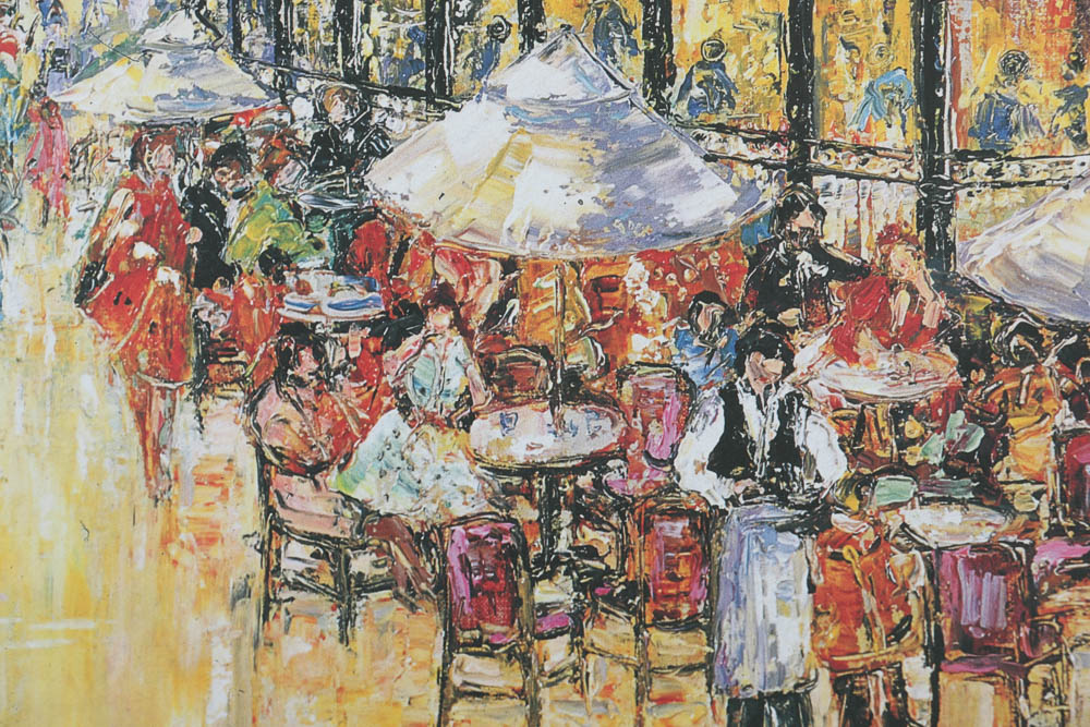 Duaív Artist's Proof Offset Lithograph on Paper "Café de Flore"