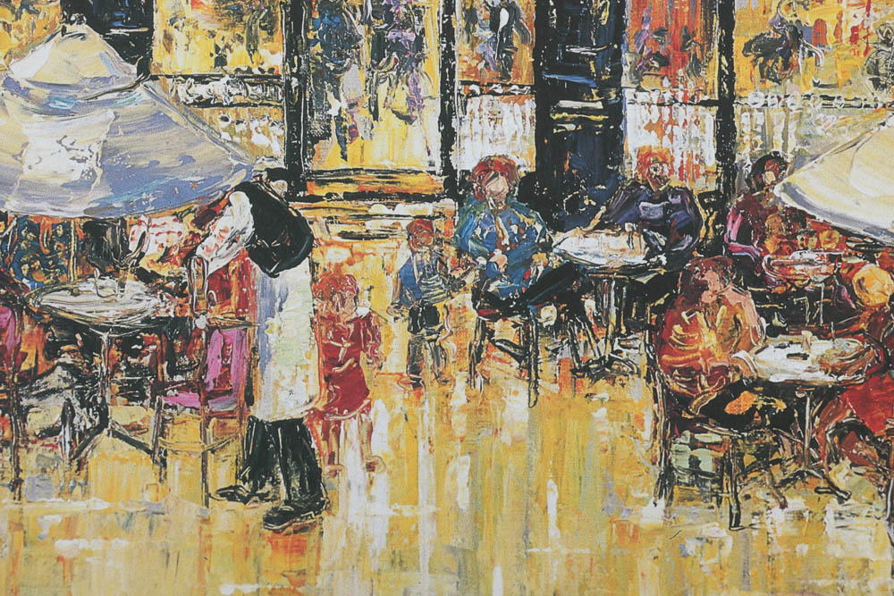 Duaív Artist's Proof Offset Lithograph on Paper "Café de Flore"