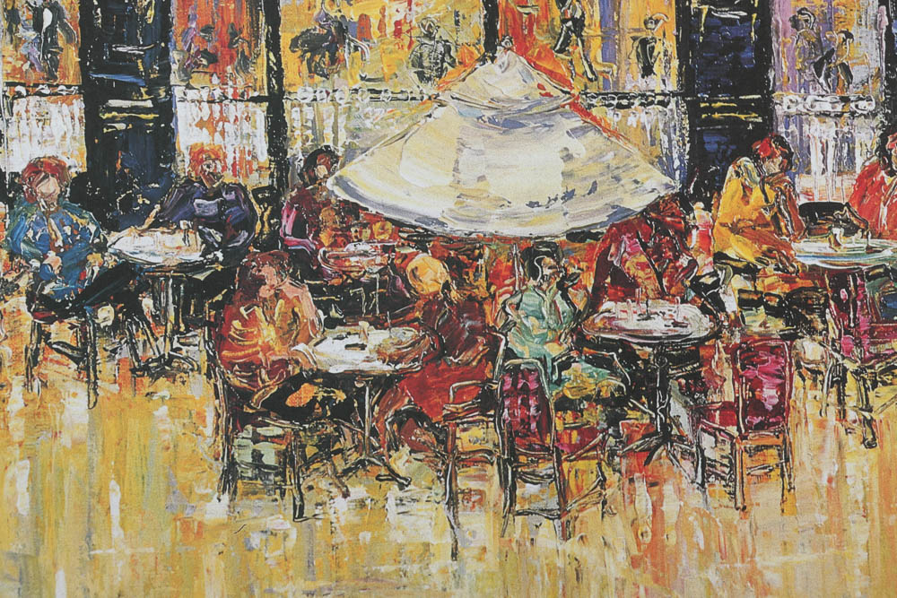 Duaív Artist's Proof Offset Lithograph on Paper "Café de Flore"