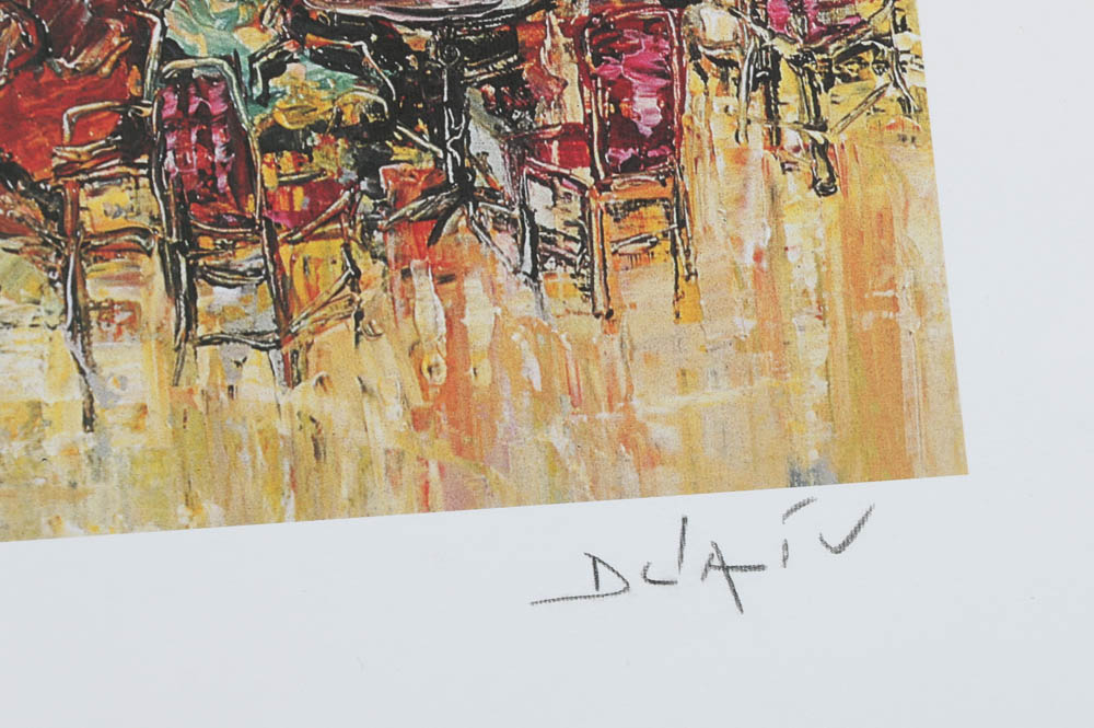 Duaív Artist's Proof Offset Lithograph on Paper "Café de Flore"