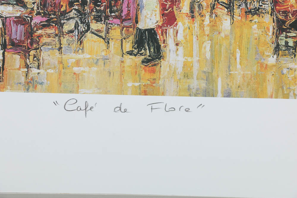 Duaív Artist's Proof Offset Lithograph on Paper "Café de Flore"