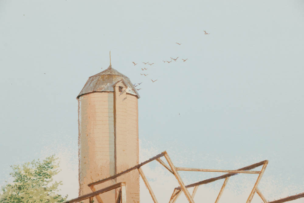 William Nelson Limited Edition Serigraph on Paper "Flight From A Tower Nest"