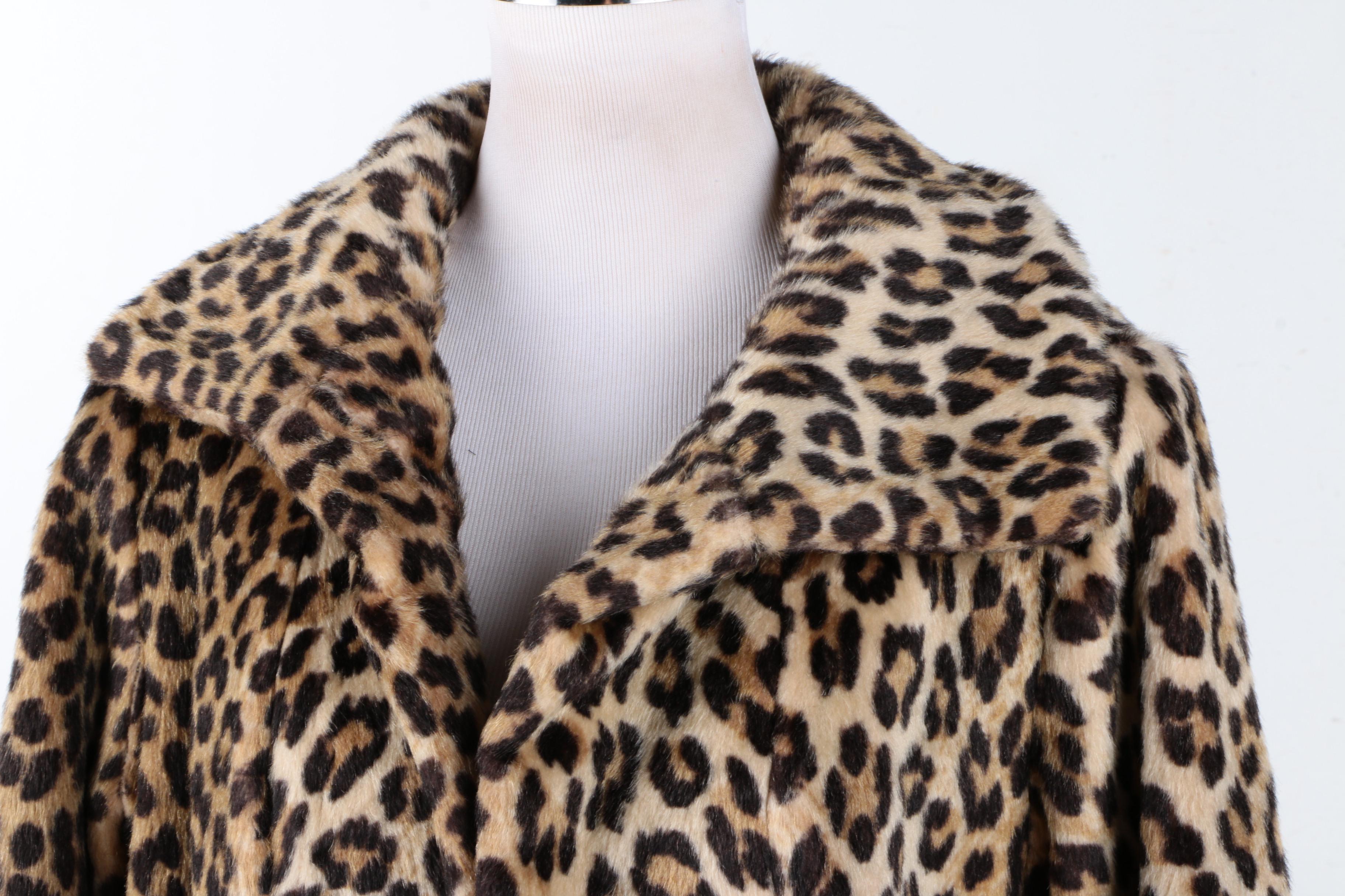 Faux Fur Leopard Print Coat