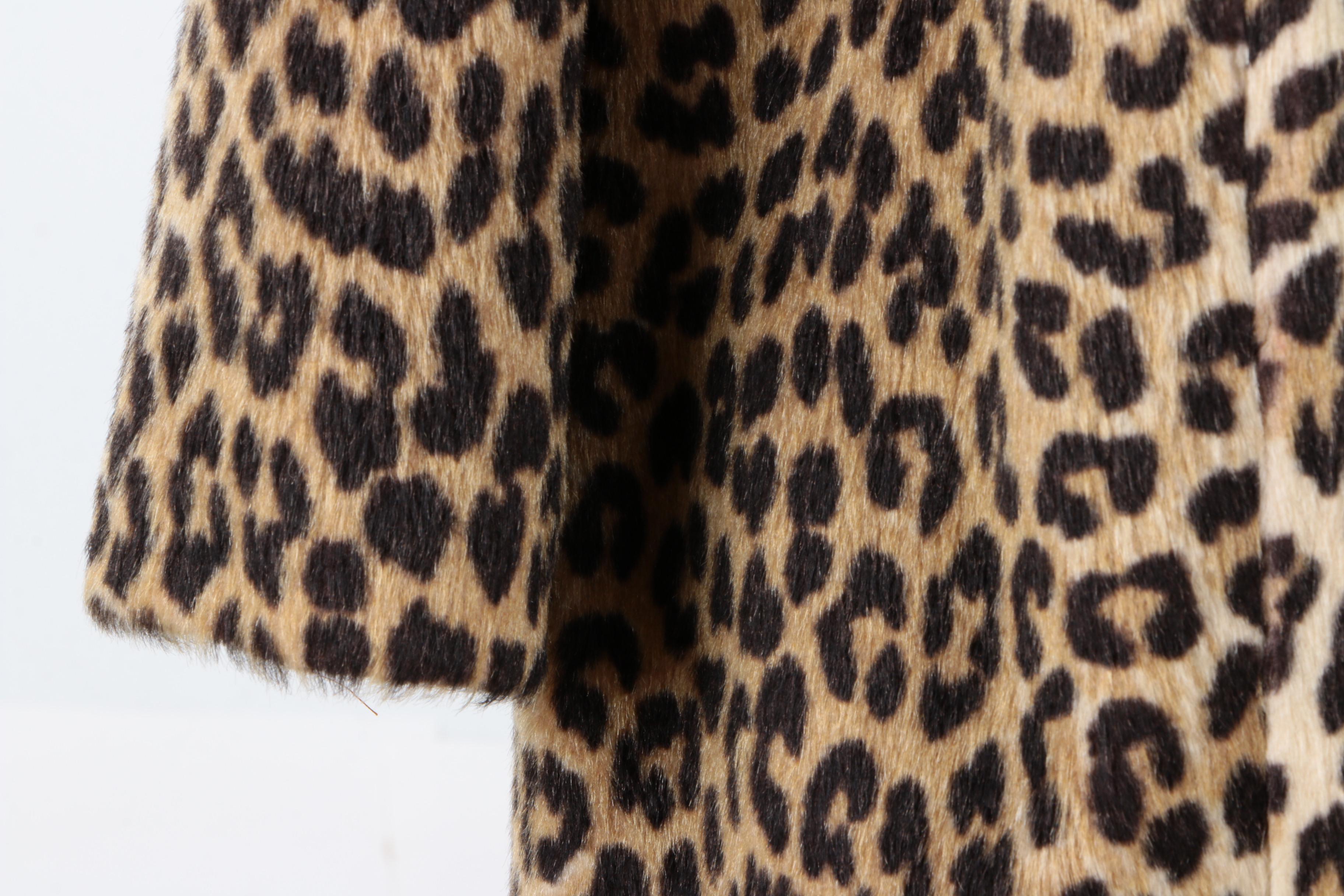 Faux Fur Leopard Print Coat