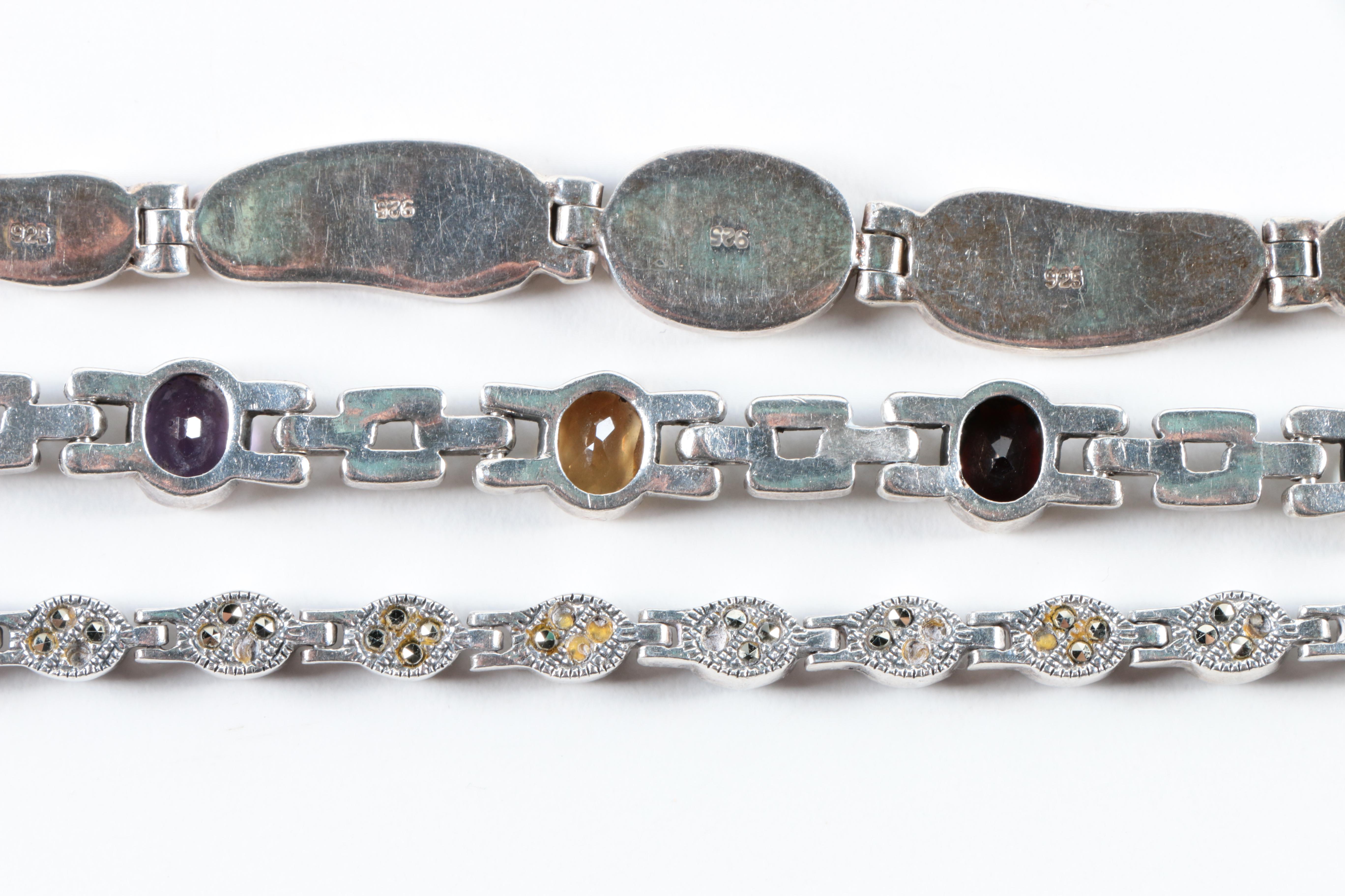 Sterling Silver and Gemstone Jewelry Including Pieces With Abalone