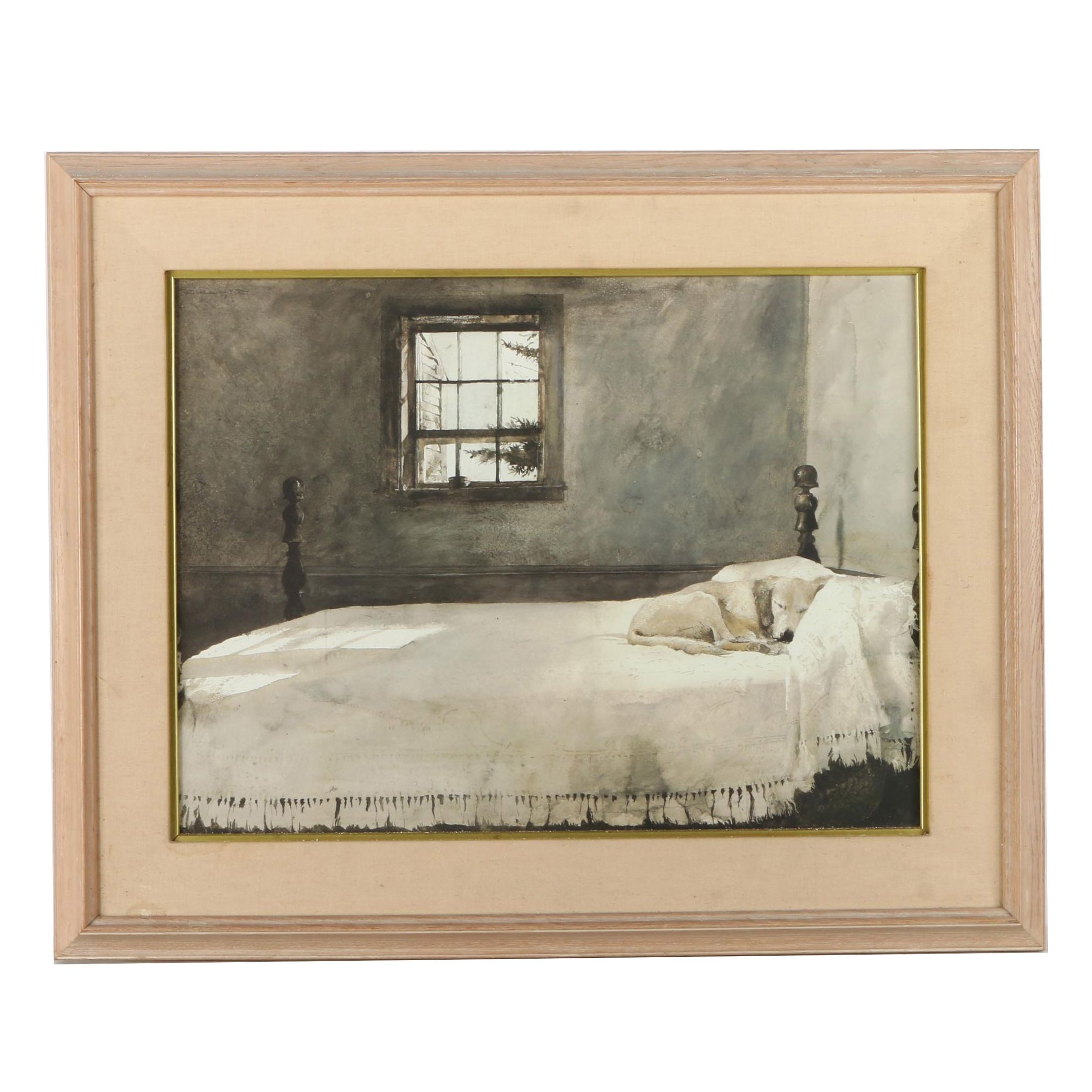 After Andrew Wyeth Offset Lithograph on Paper "Master Bedroom"