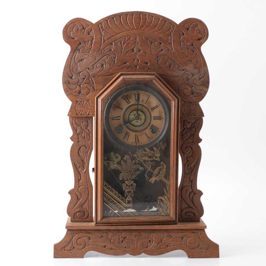 Sessions "Gingerbread" Oak Mantle Clock