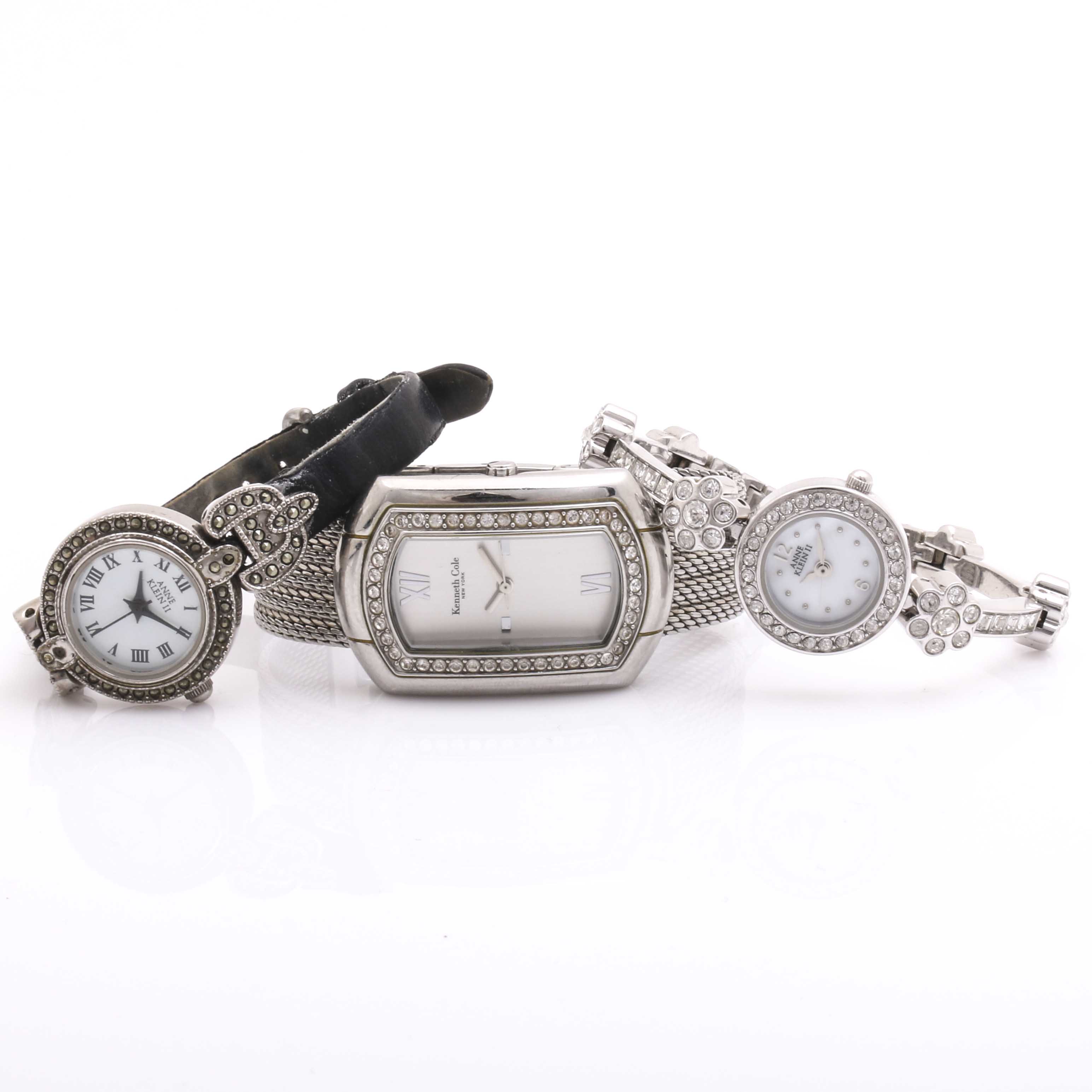 Group of Anne Klein II and Kenneth Cole Leather Watches