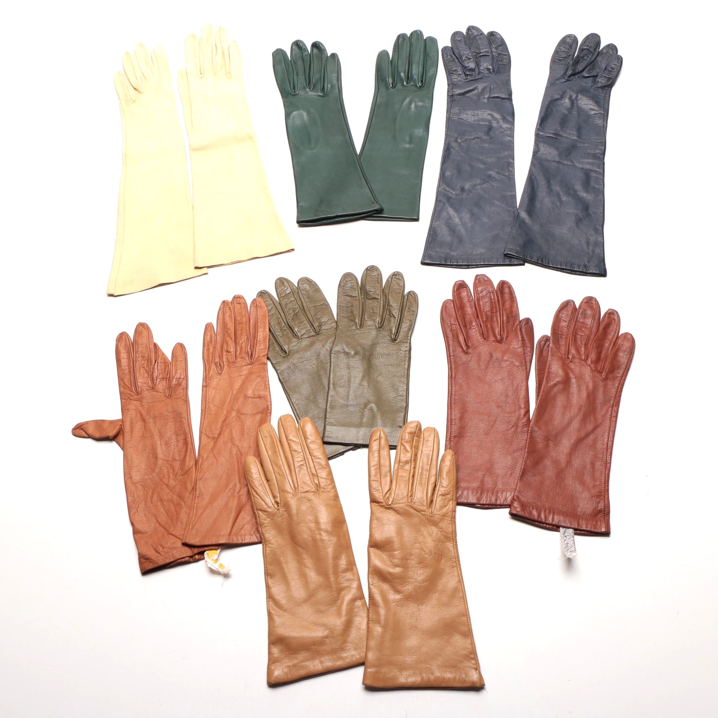 Collection of Leather Gloves With Silk and Cashmere