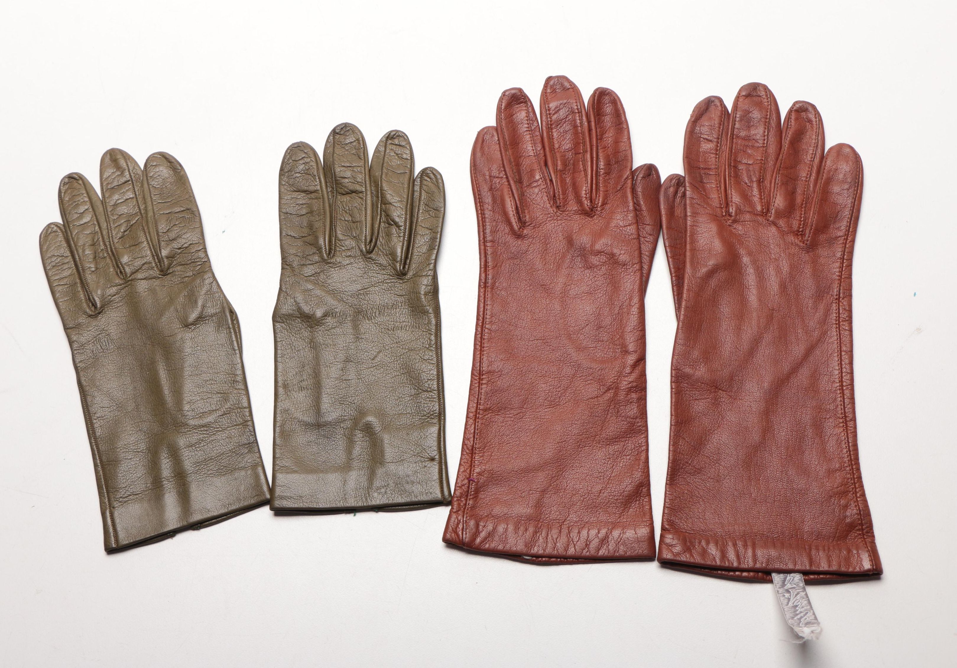 Collection of Leather Gloves With Silk and Cashmere