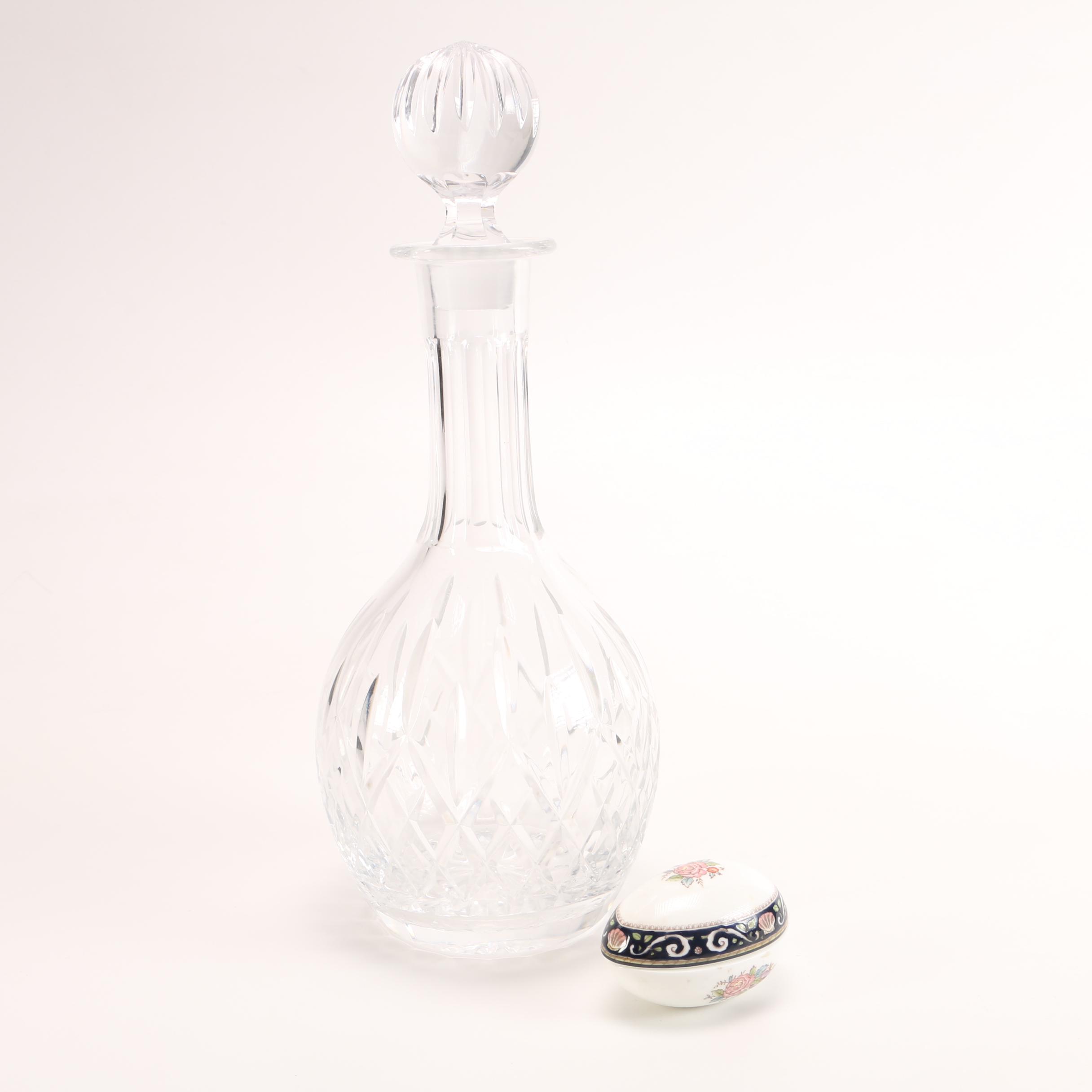 Wedgwood Crystal Decanter and Trinket Box