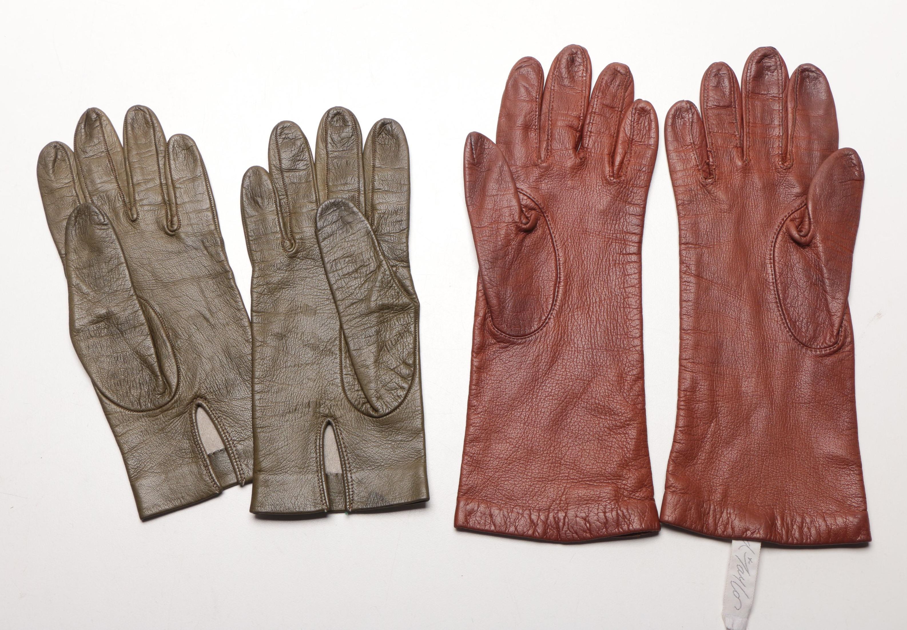 Collection of Leather Gloves With Silk and Cashmere