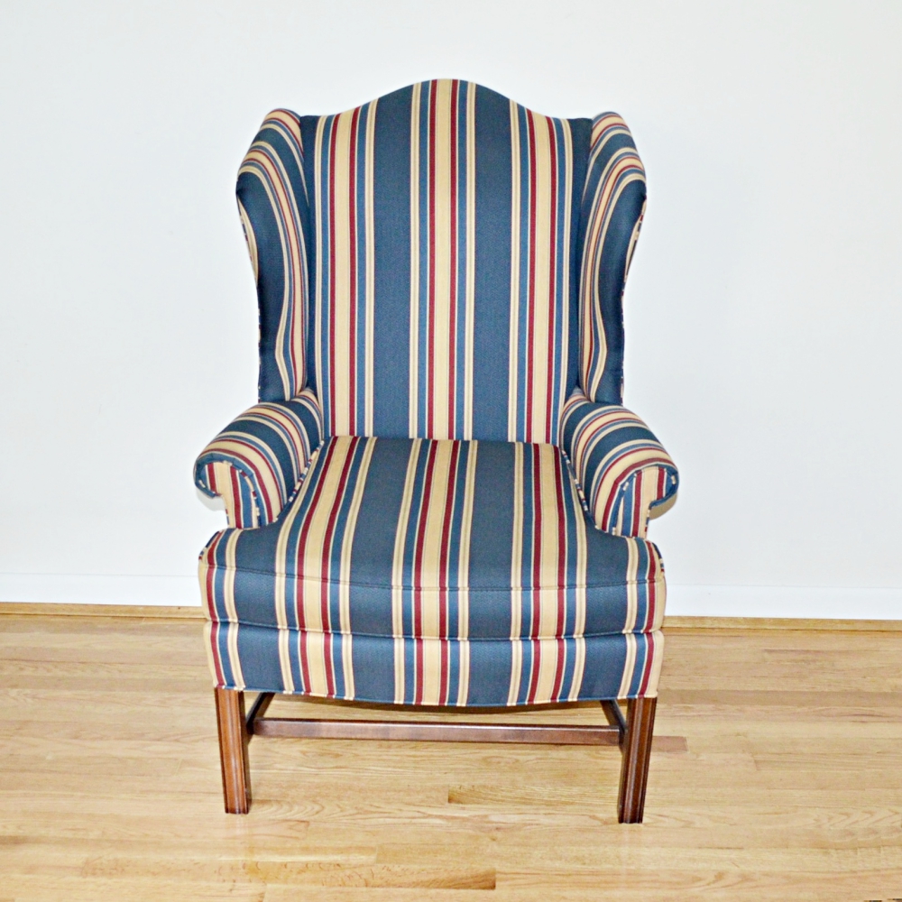 Striped Wingback Chair by Pennsylvania House