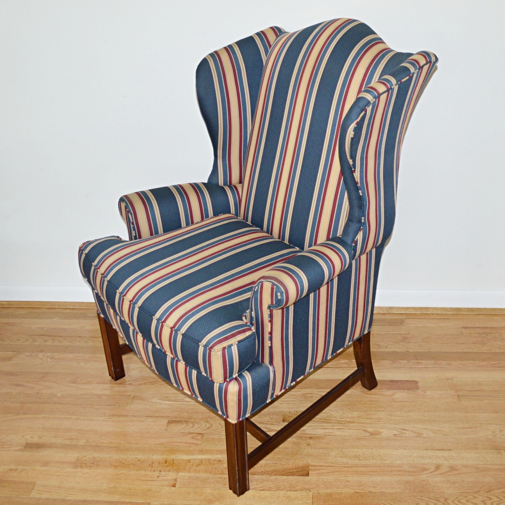 Striped Wingback Chair by Pennsylvania House