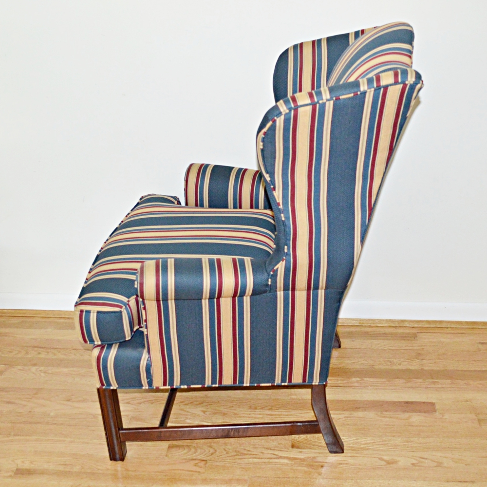 Striped Wingback Chair by Pennsylvania House