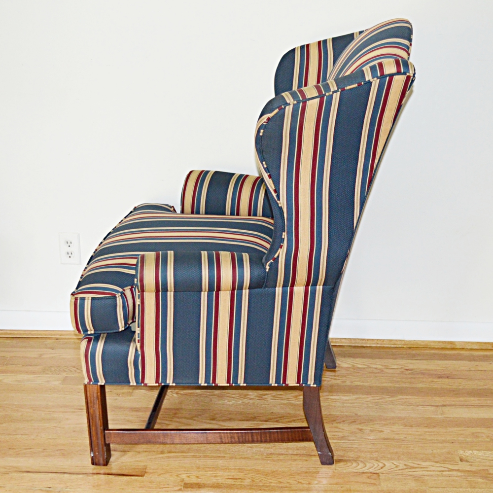 Striped Wingback Chair by Pennsylvania House