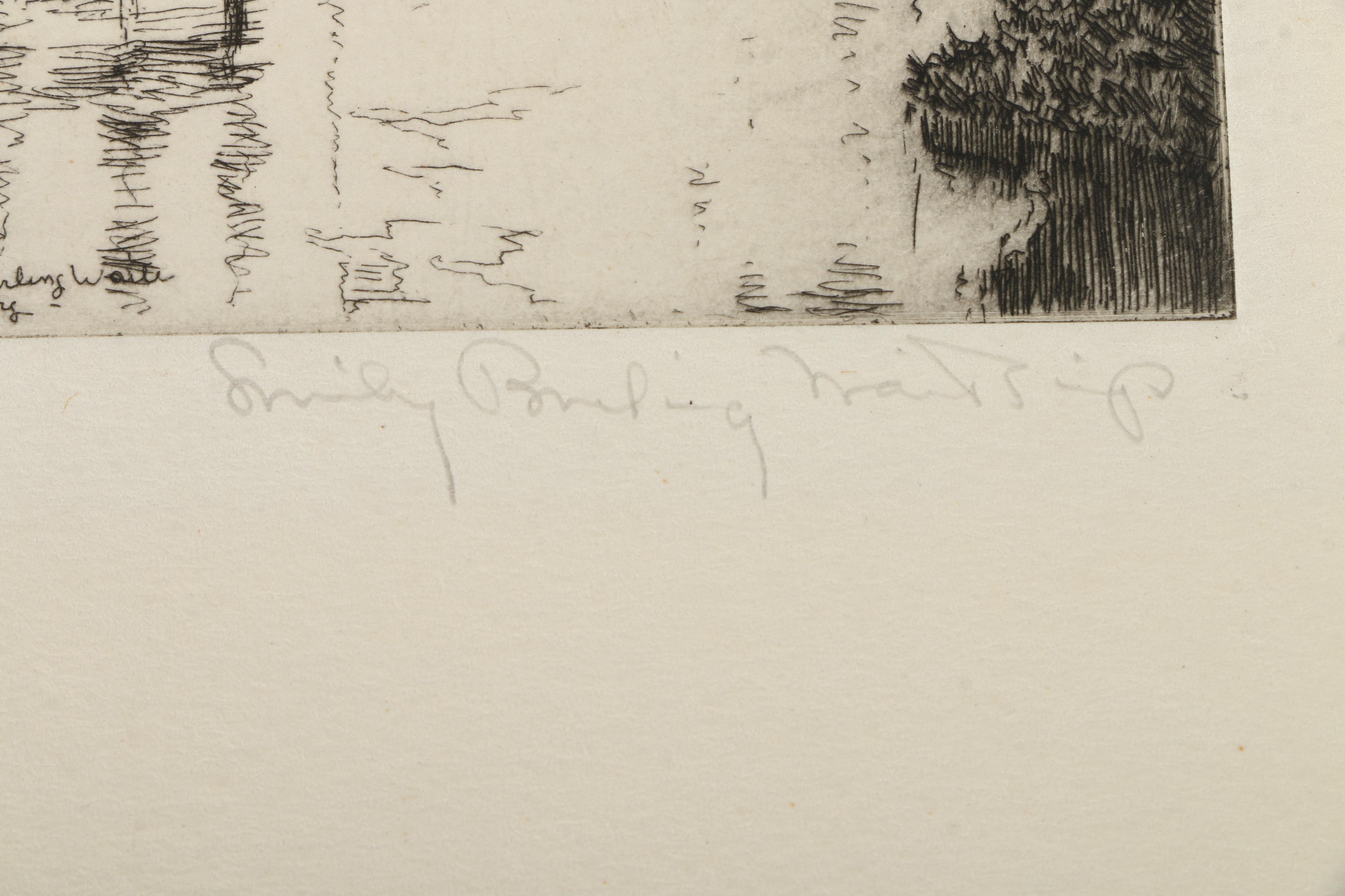 Emily B. Waite Drypoint Etching on Paper "Nurnburg"