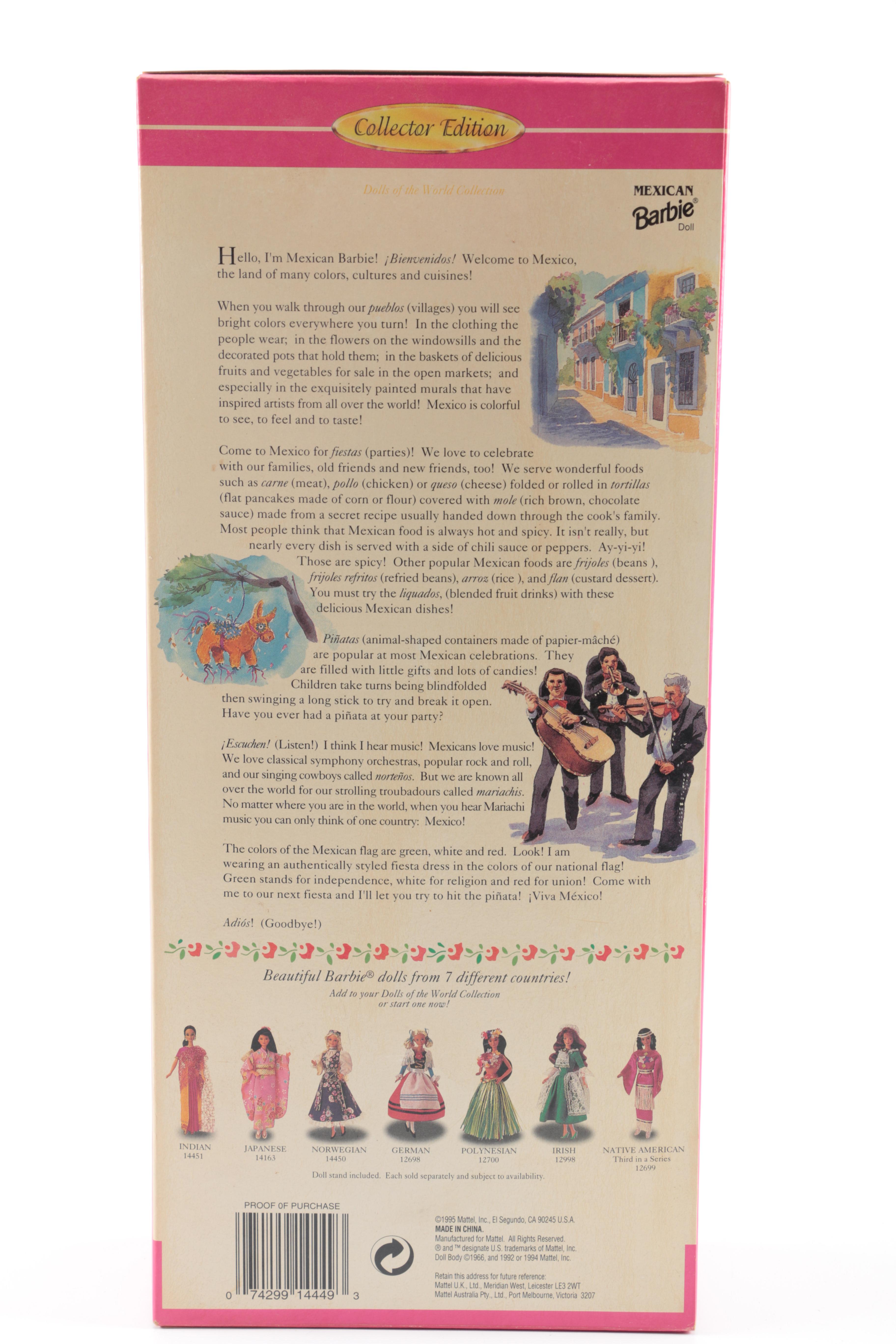 Japanese, "Native American", and Mexican Inspired Barbies