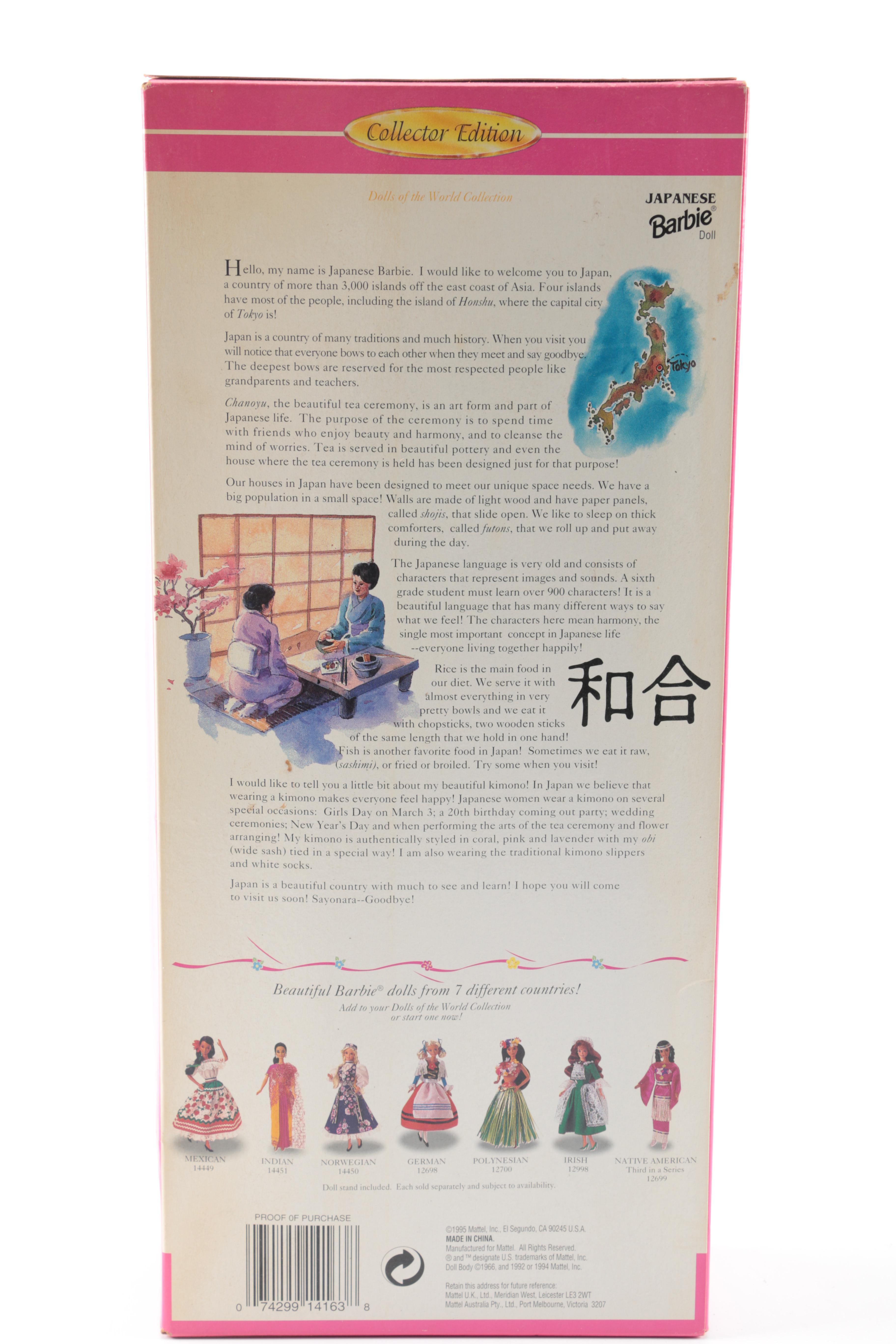 Japanese, "Native American", and Mexican Inspired Barbies