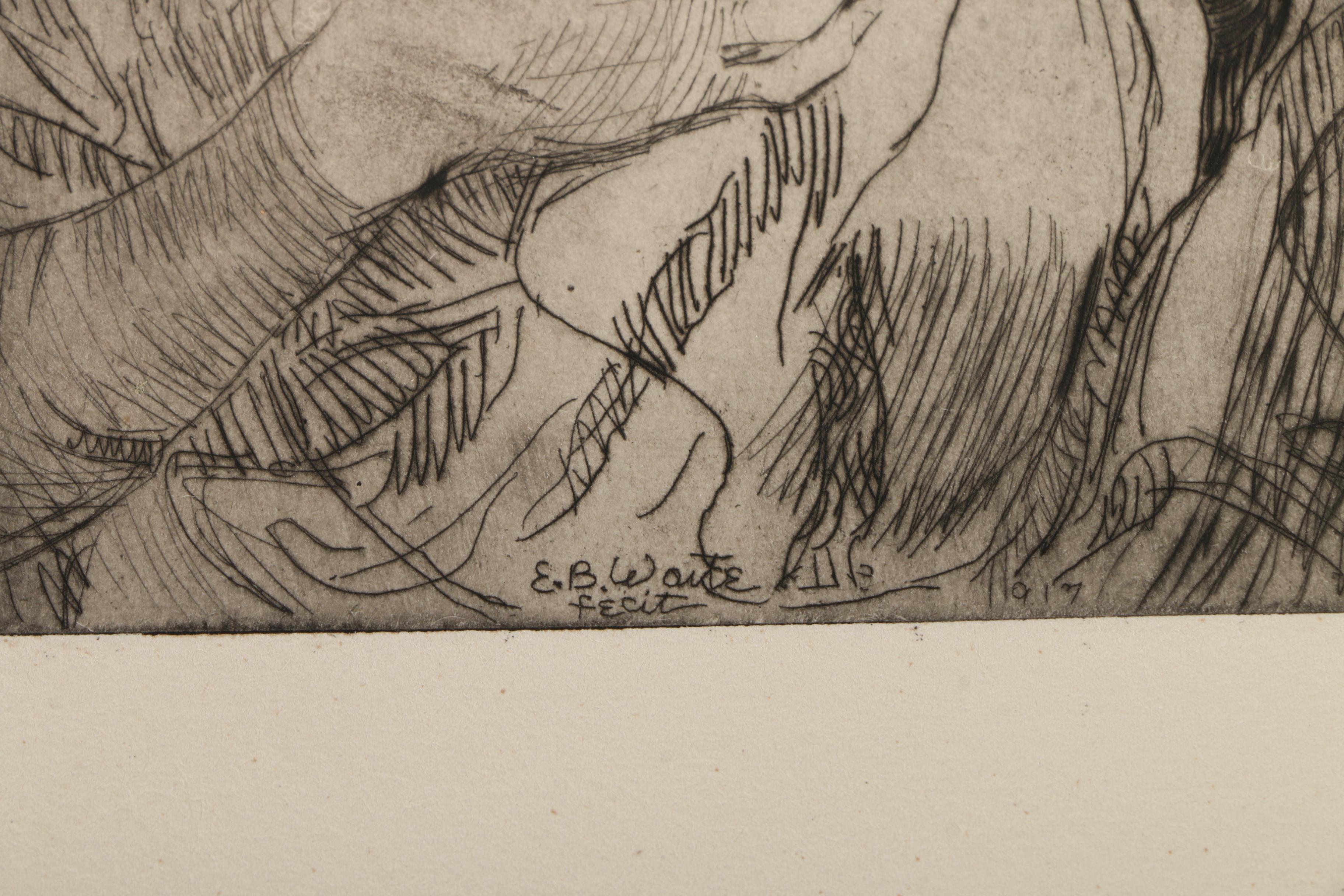 Collection of Emily B. Waite Etchings of Female Portraits