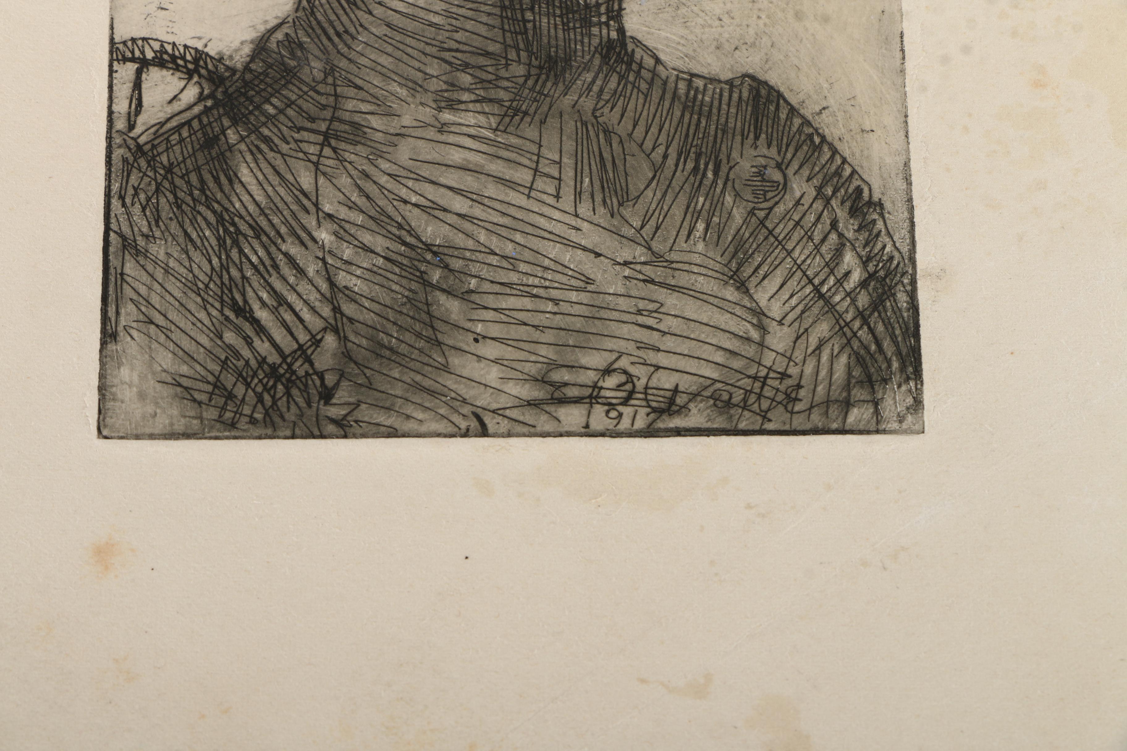 Collection of Emily B. Waite Etchings of Female Portraits