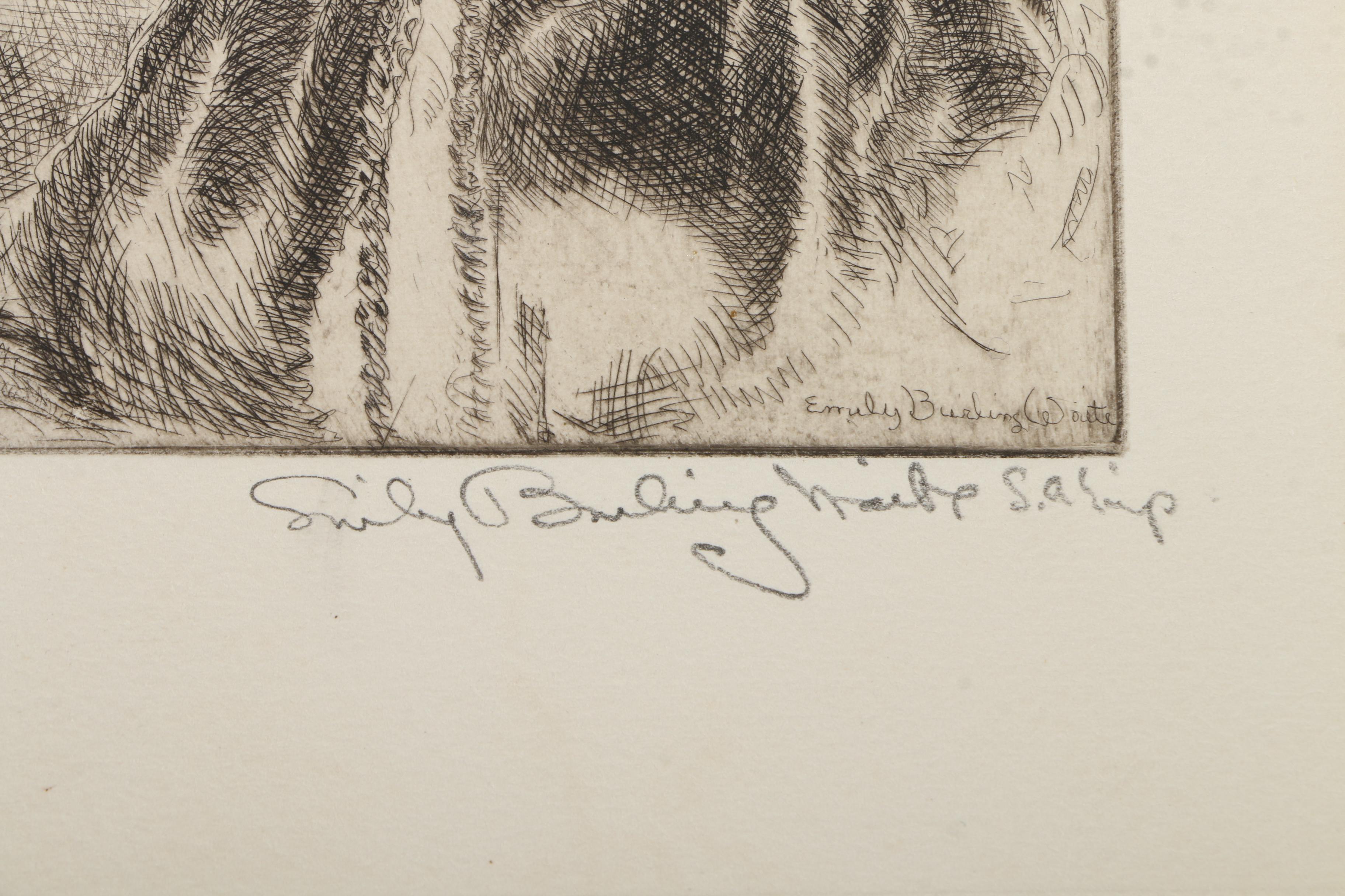 Collection of Emily B. Waite Etchings of Female Portraits