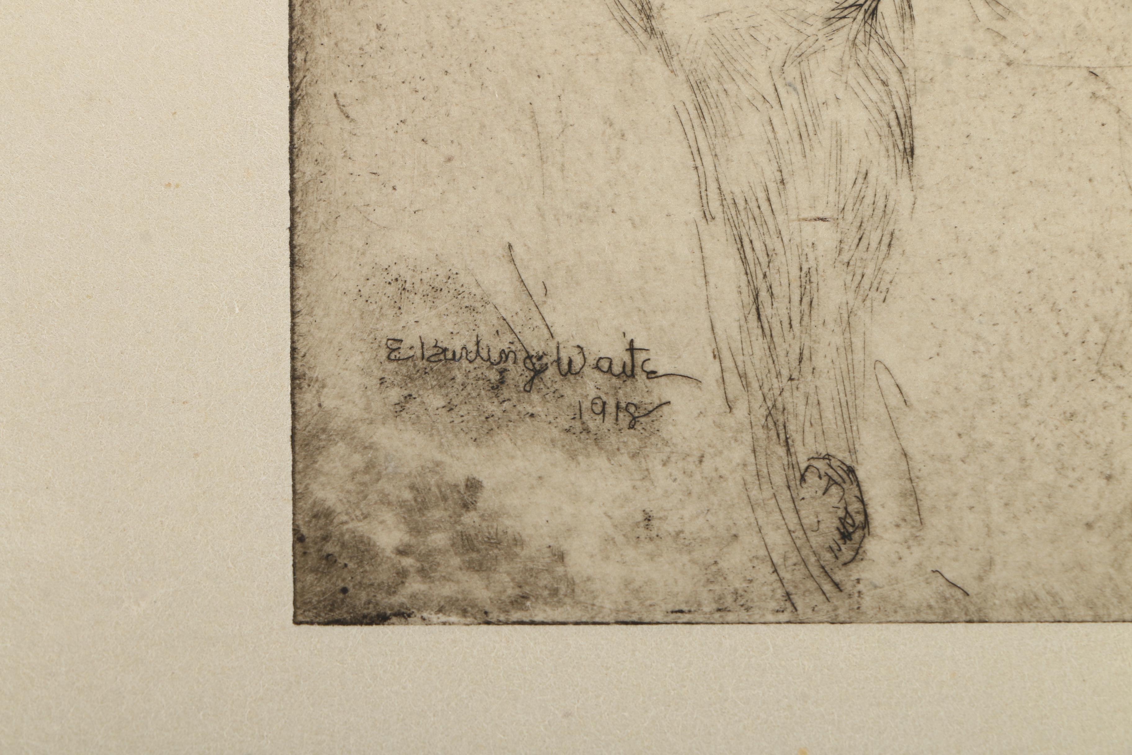 Collection of Emily B. Waite Etchings of Female Portraits