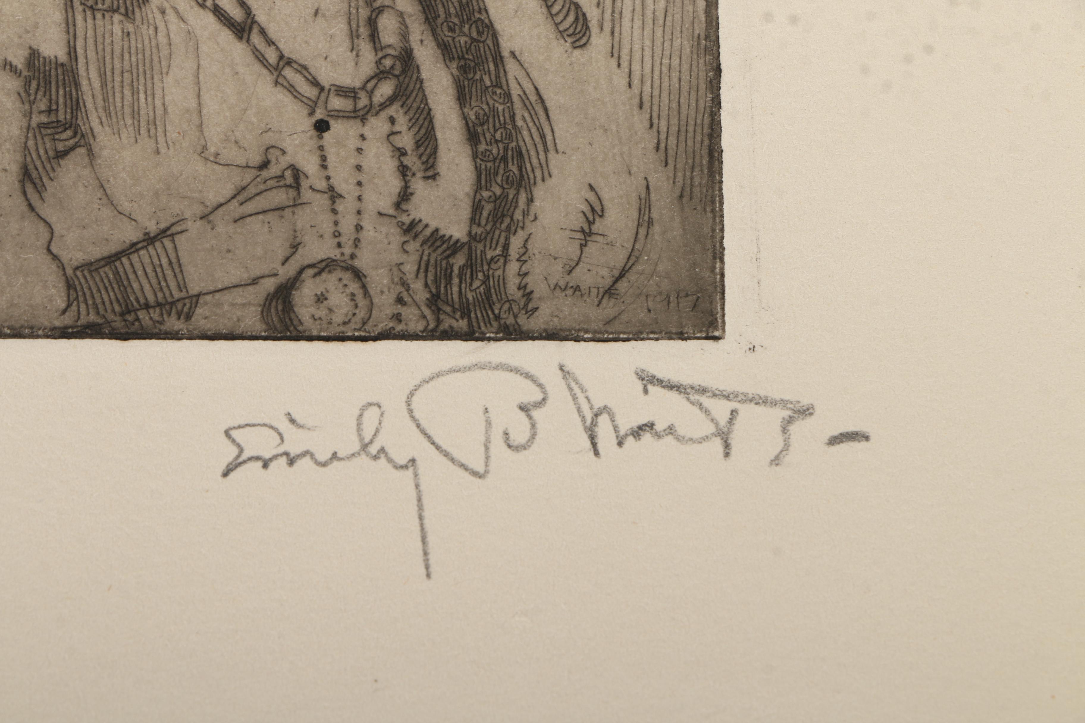 Collection of Emily B. Waite Etchings of Female Profiles