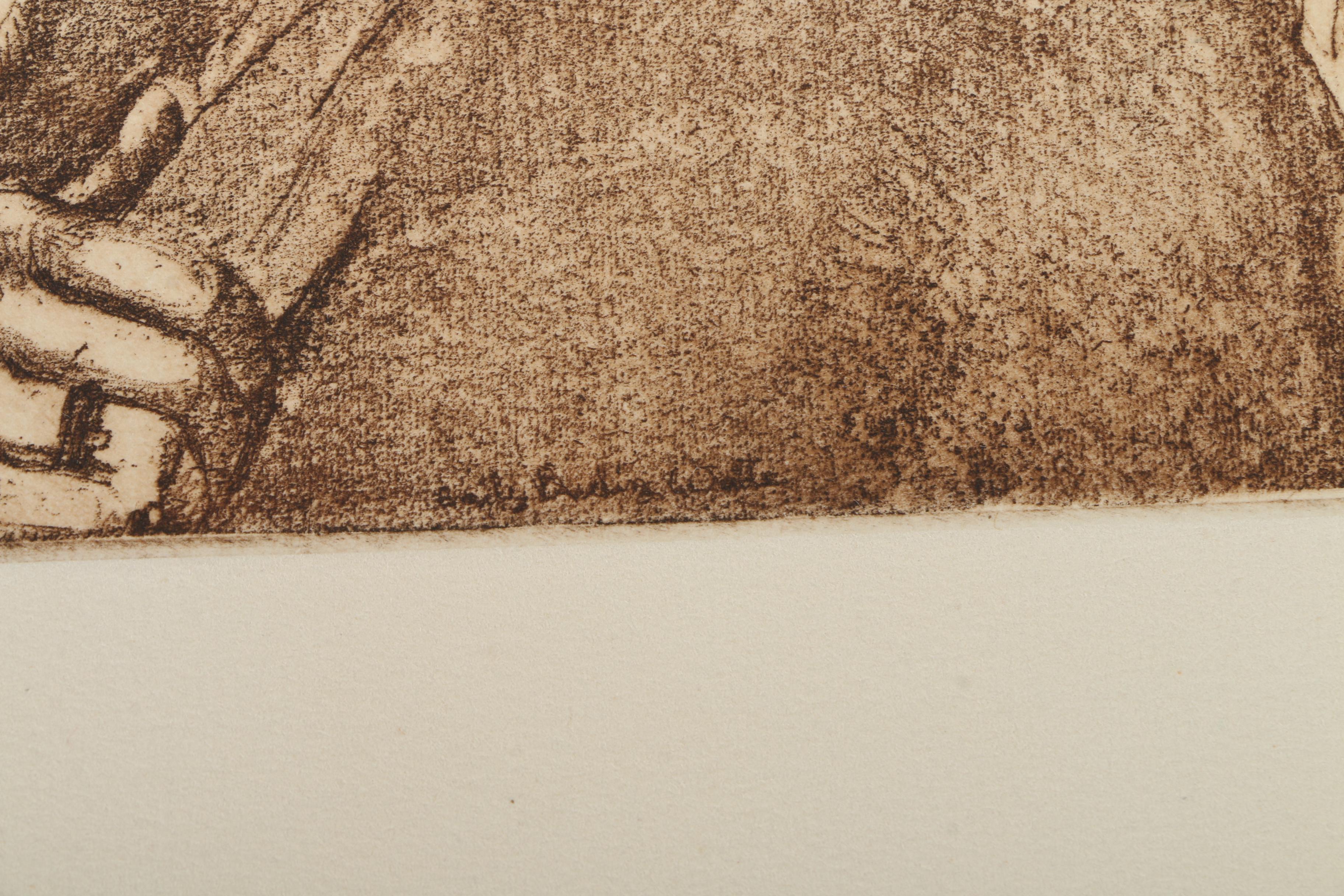 Collection of Emily B. Waite Etchings of Female Profiles