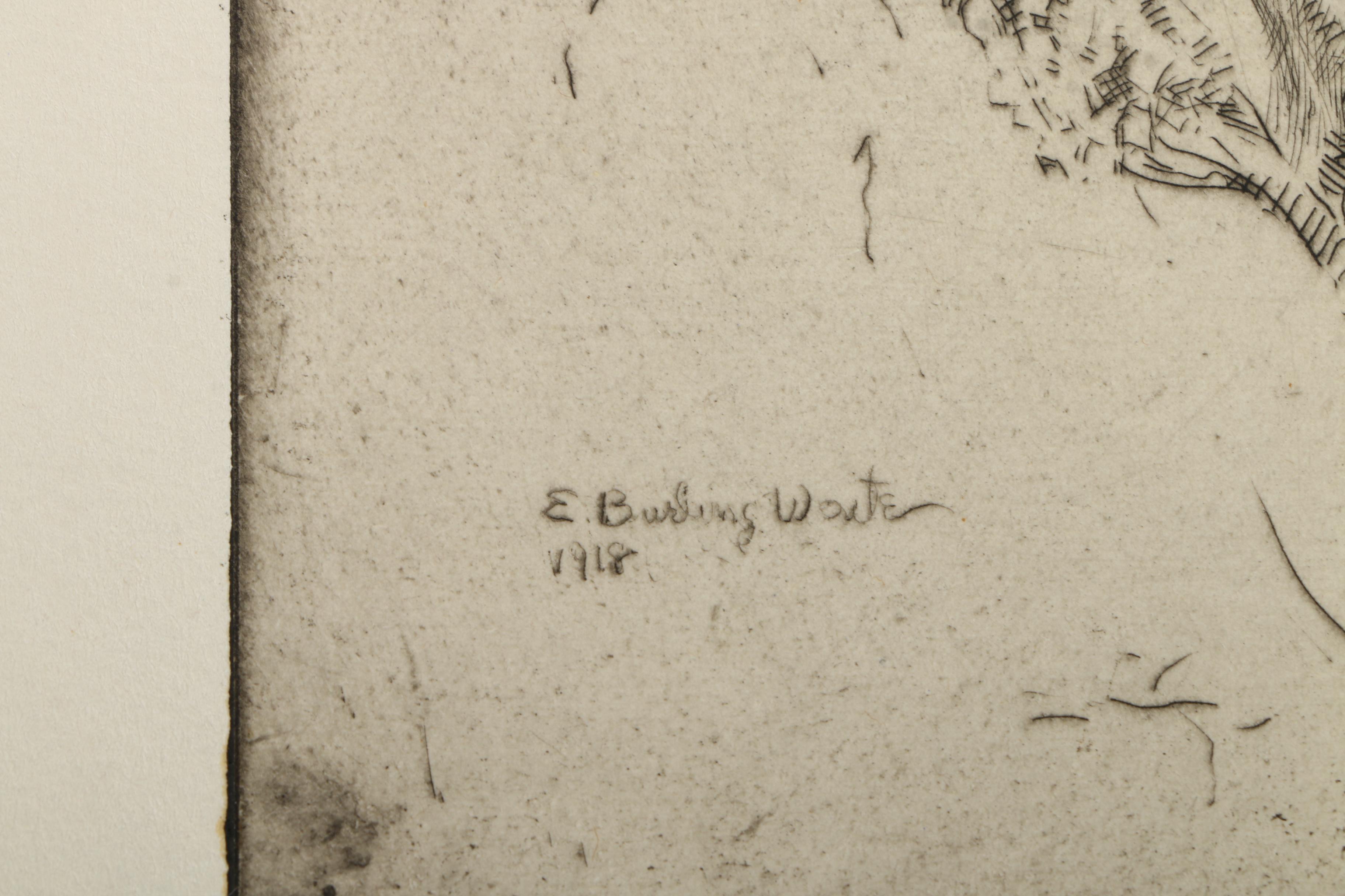 Collection of Emily B. Waite Etchings of Female Profiles