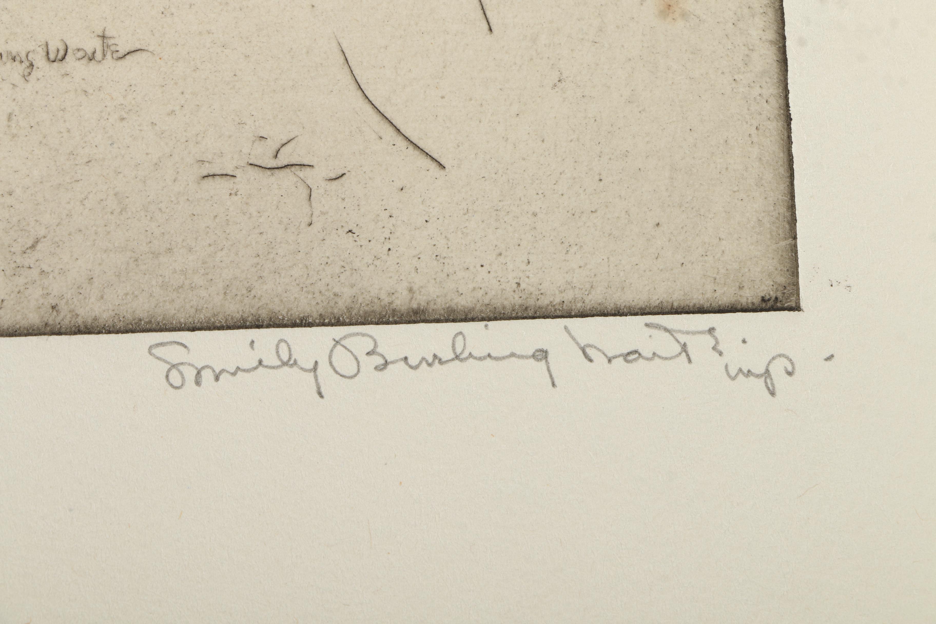 Collection of Emily B. Waite Etchings of Female Profiles