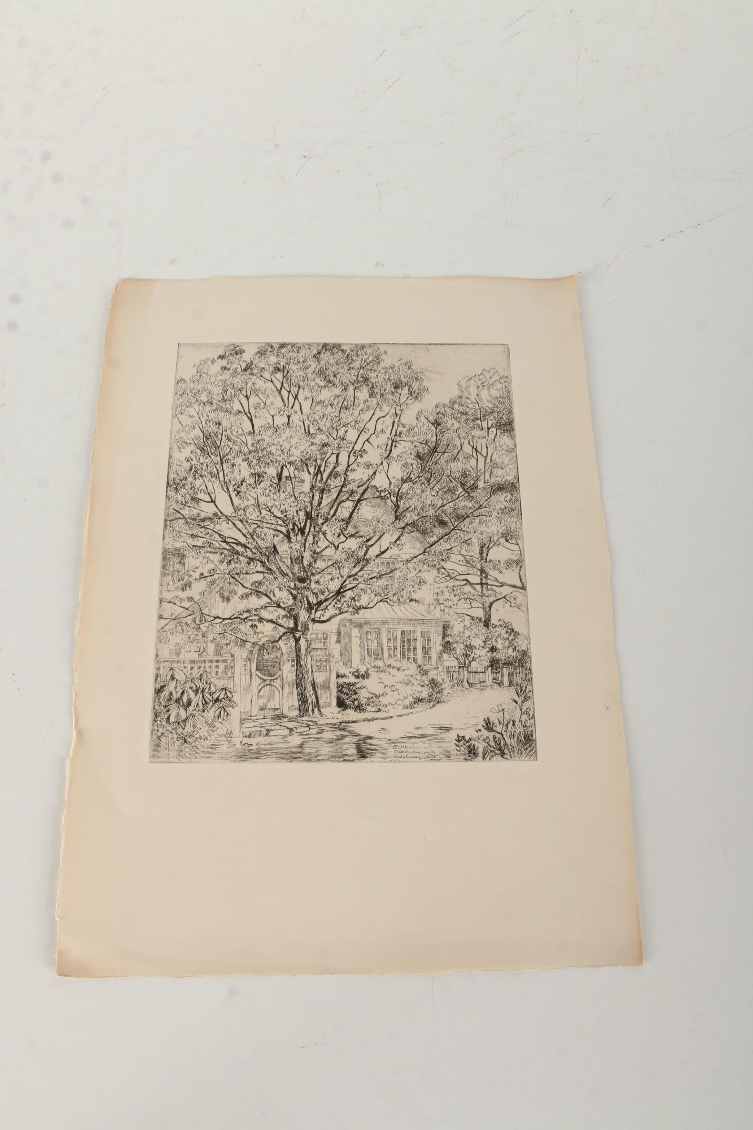 Collection of Emily B. Waite Etchings of Architectural Figures
