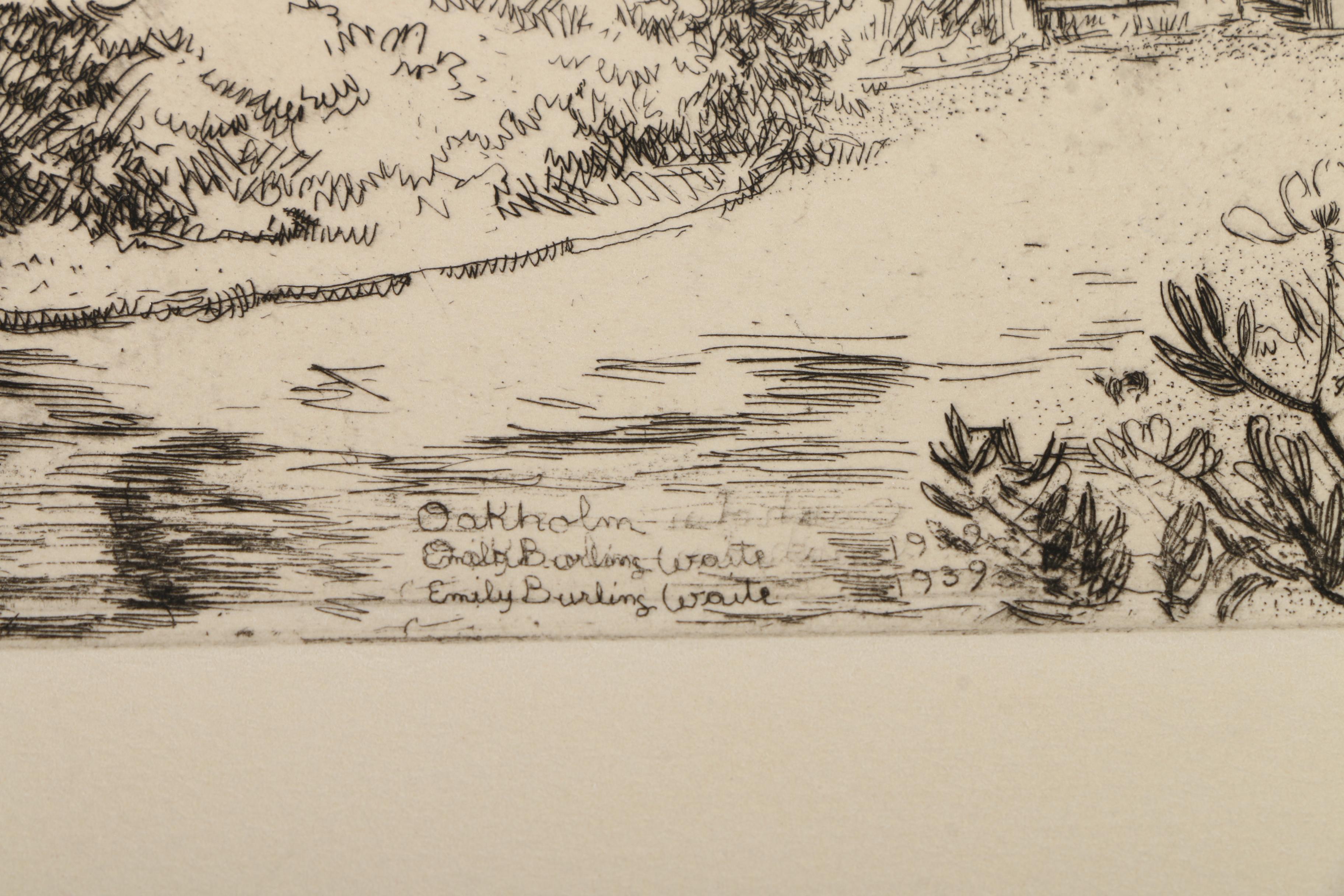 Collection of Emily B. Waite Etchings of Architectural Figures