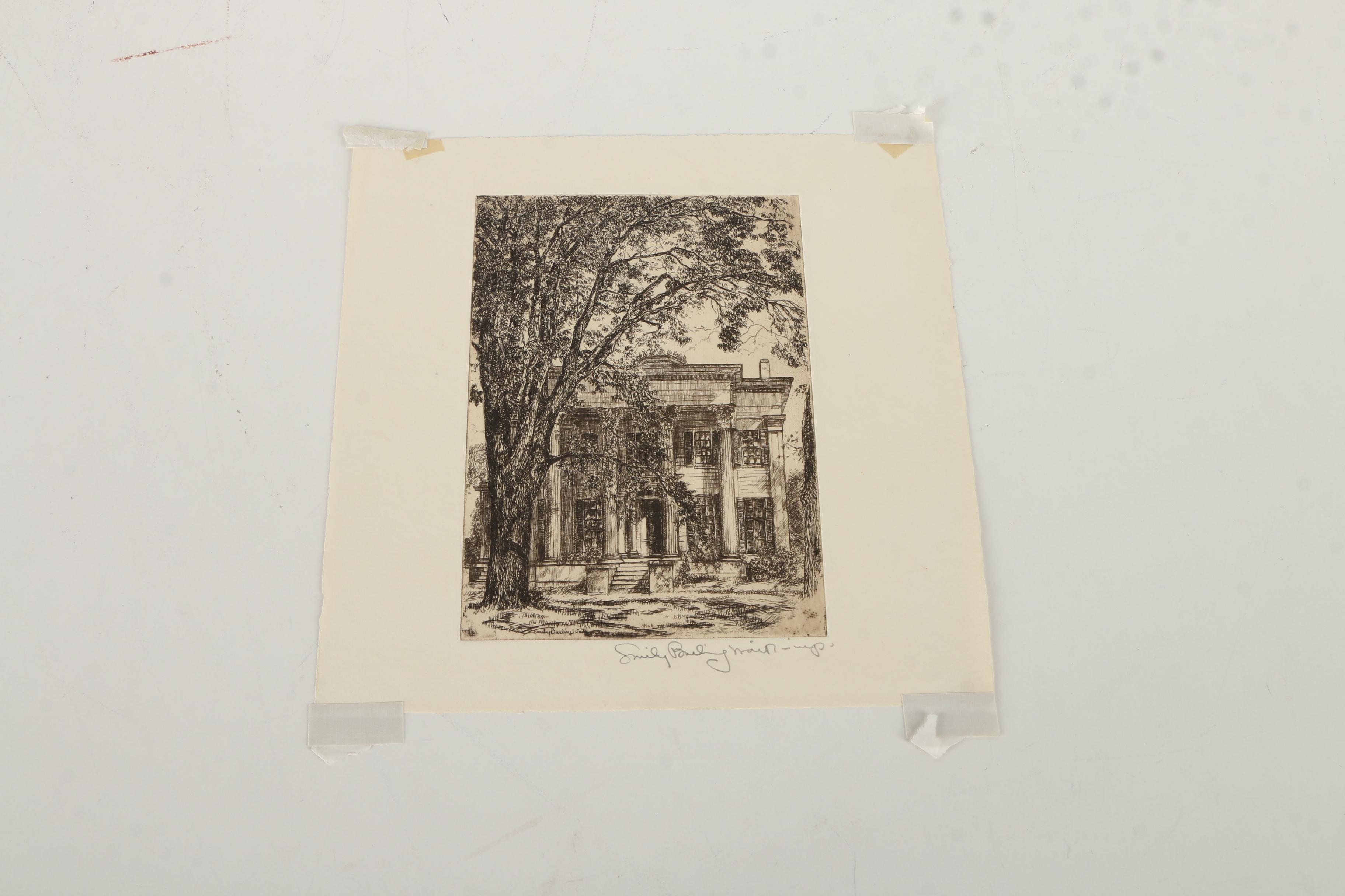Collection of Emily B. Waite Etchings of Architectural Figures
