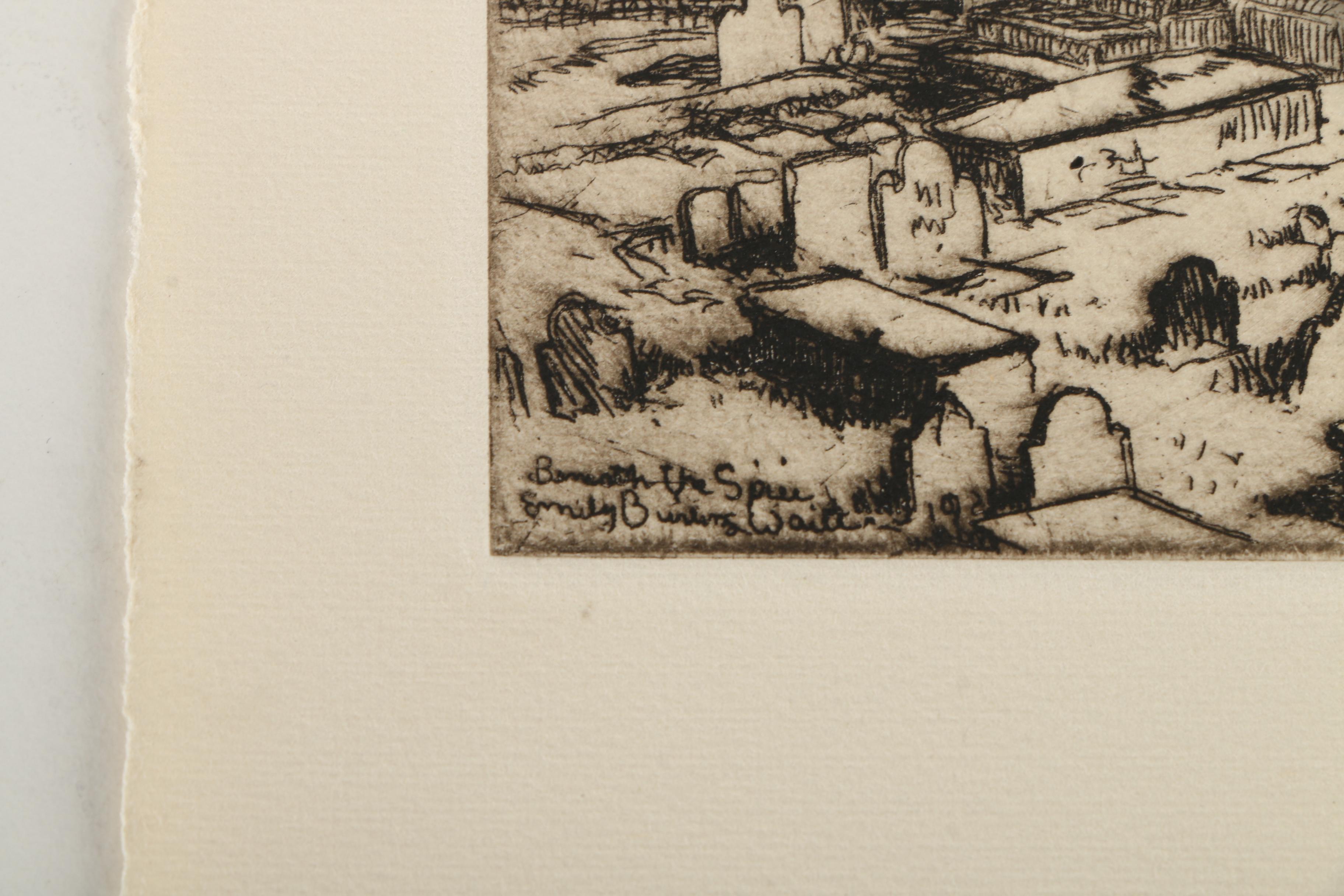 Collection of Emily B. Waite Etchings of Architectural Figures