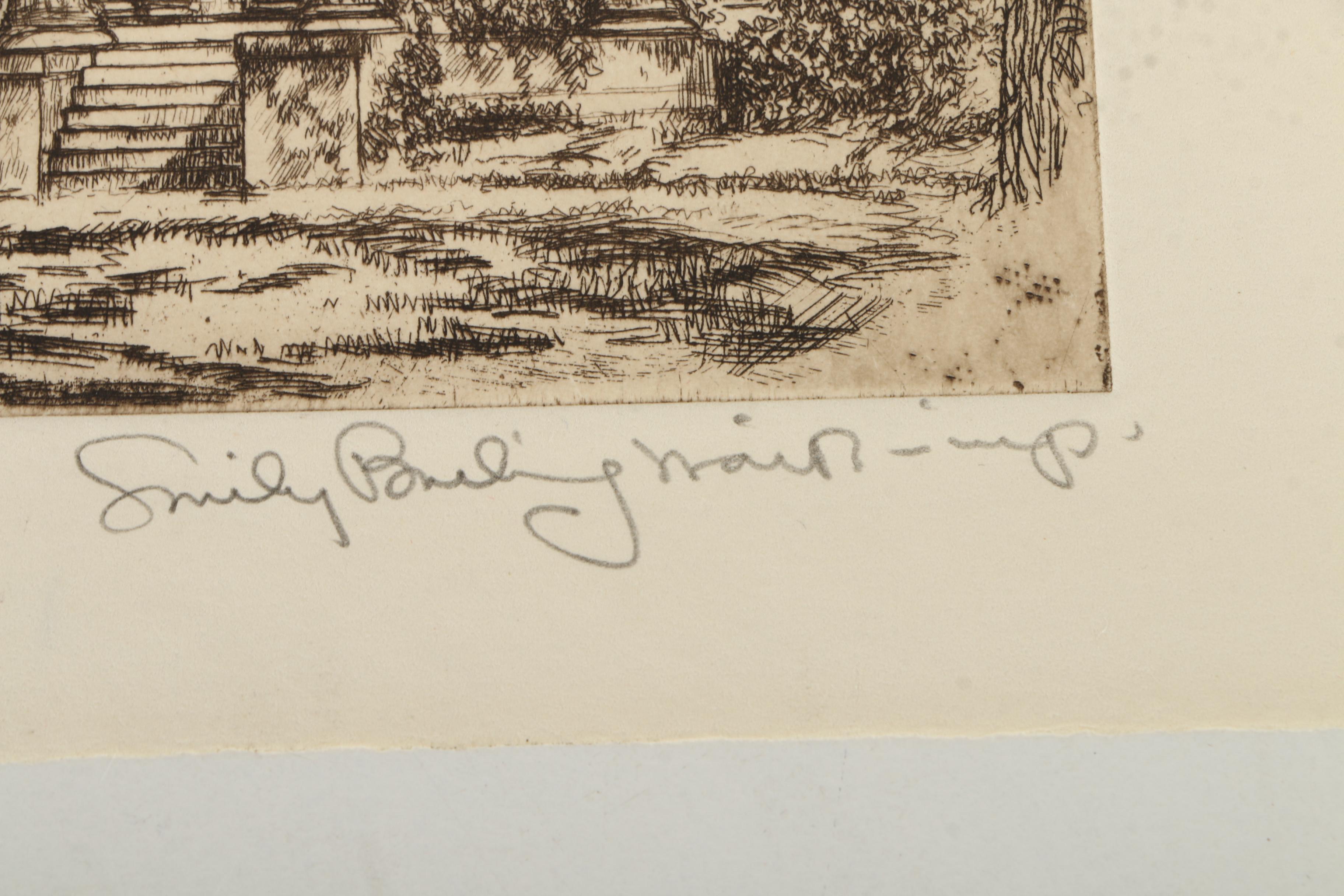 Collection of Emily B. Waite Etchings of Architectural Figures