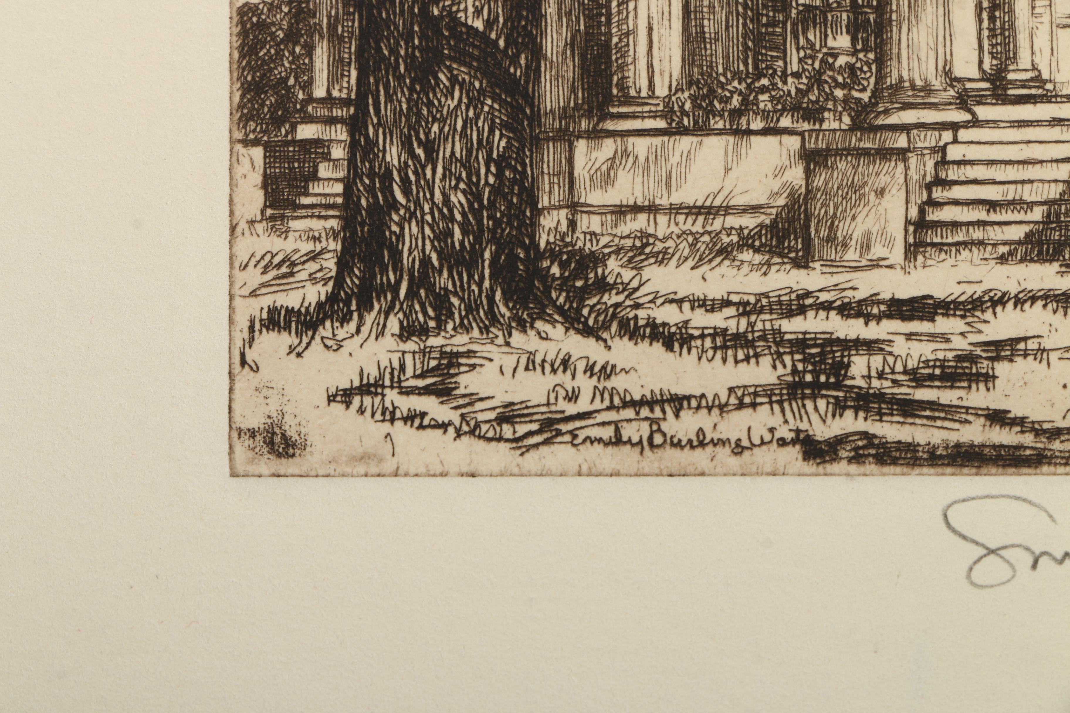 Collection of Emily B. Waite Etchings of Architectural Figures