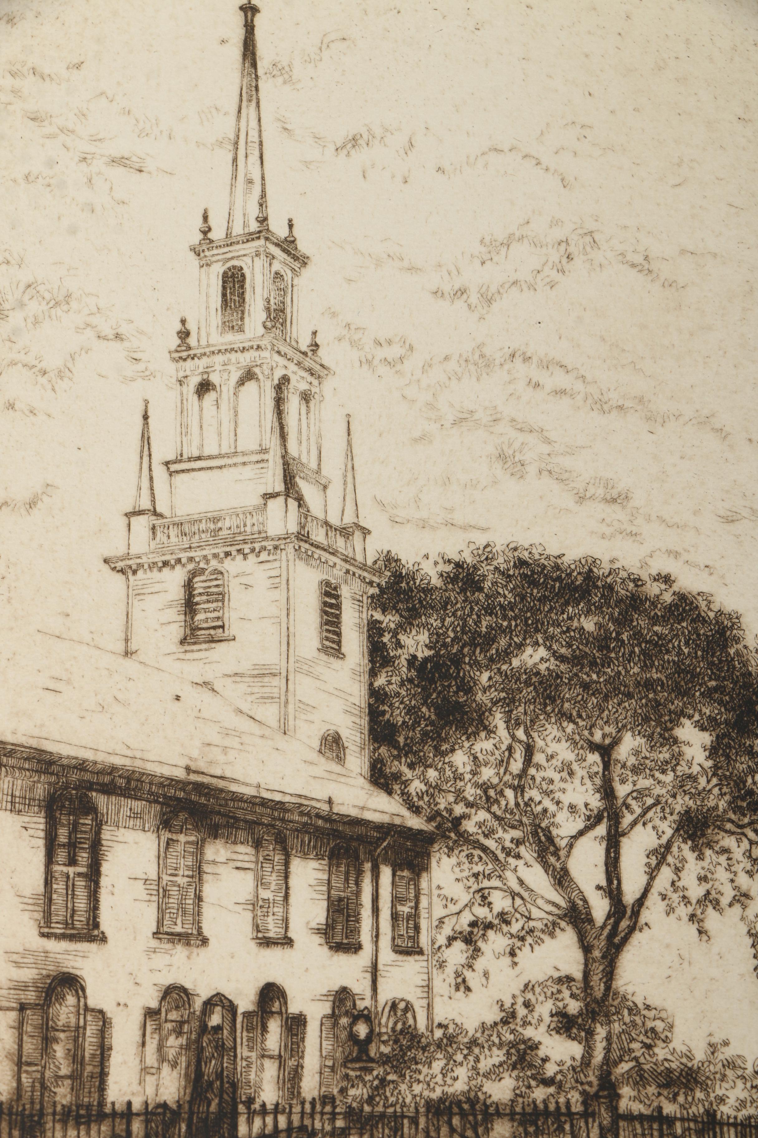 Collection of Emily B. Waite Etchings of Architectural Figures