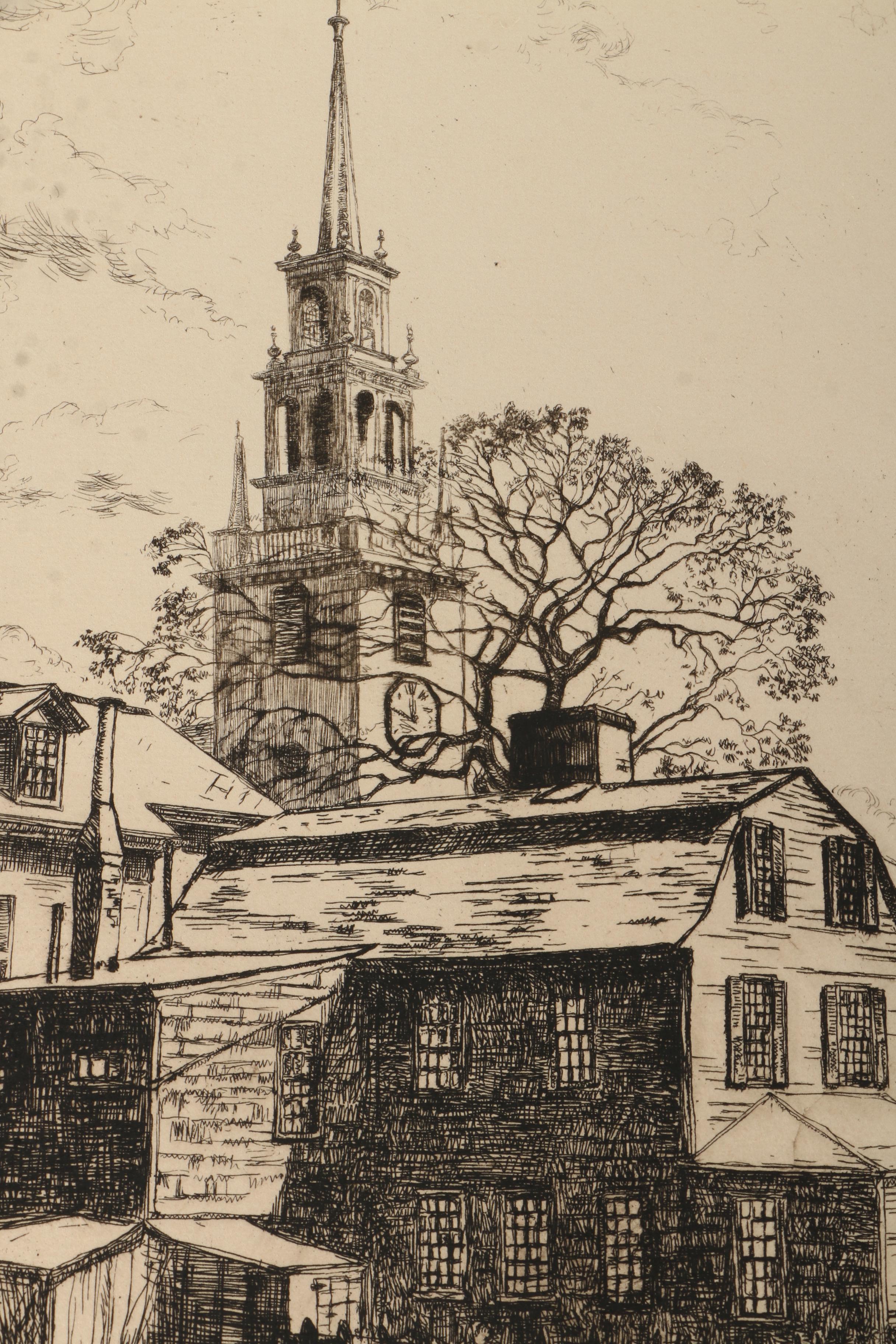 Collection of Emily B. Waite Etchings of Architectural Figures