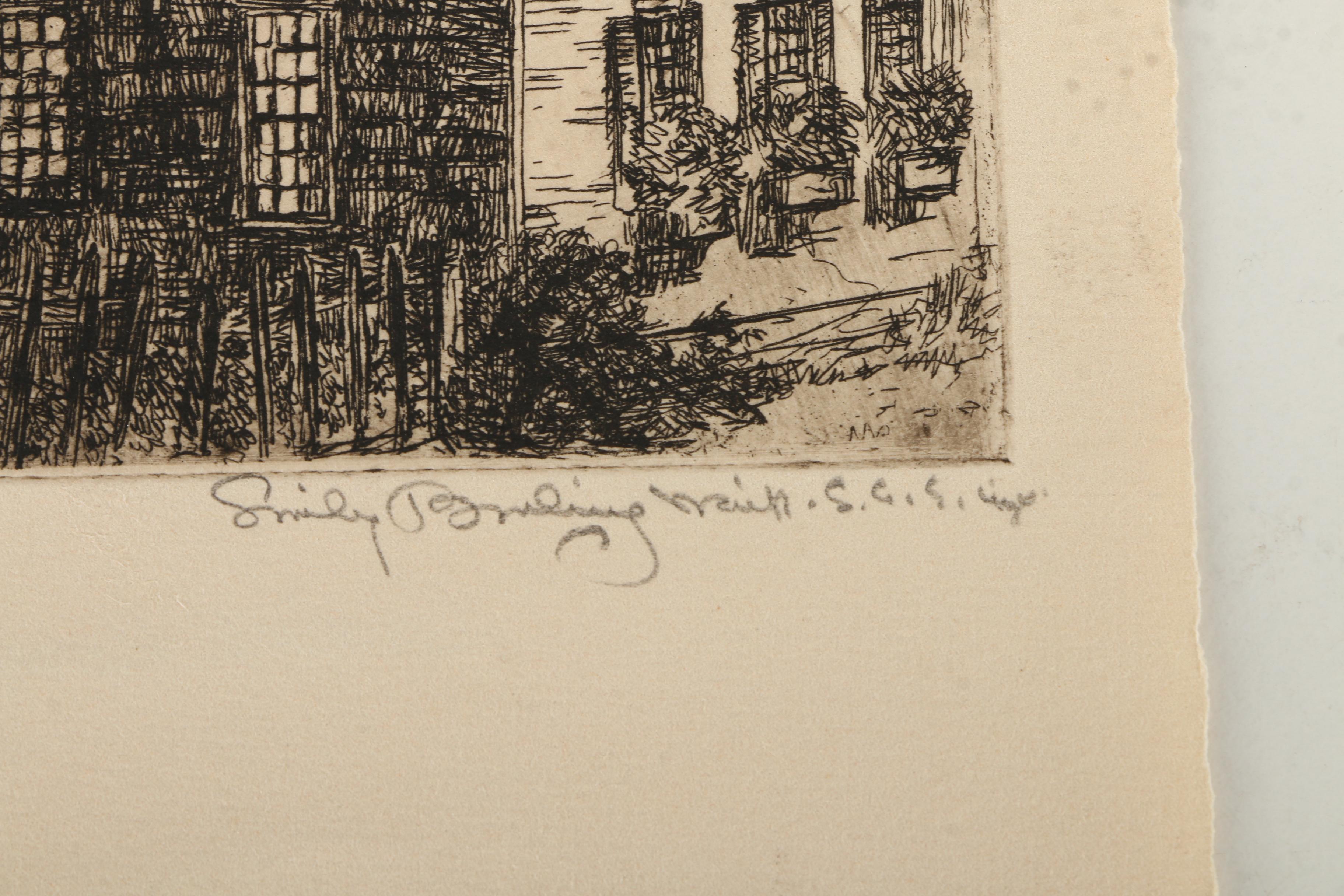 Collection of Emily B. Waite Etchings of Architectural Figures