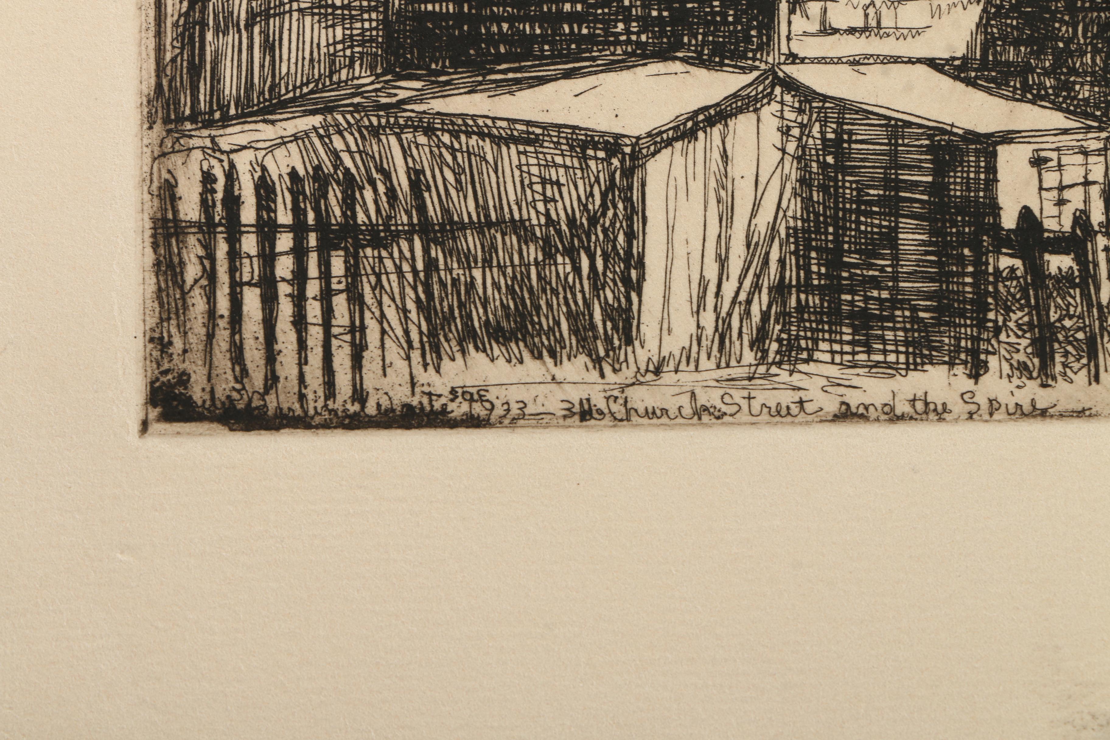 Collection of Emily B. Waite Etchings of Architectural Figures