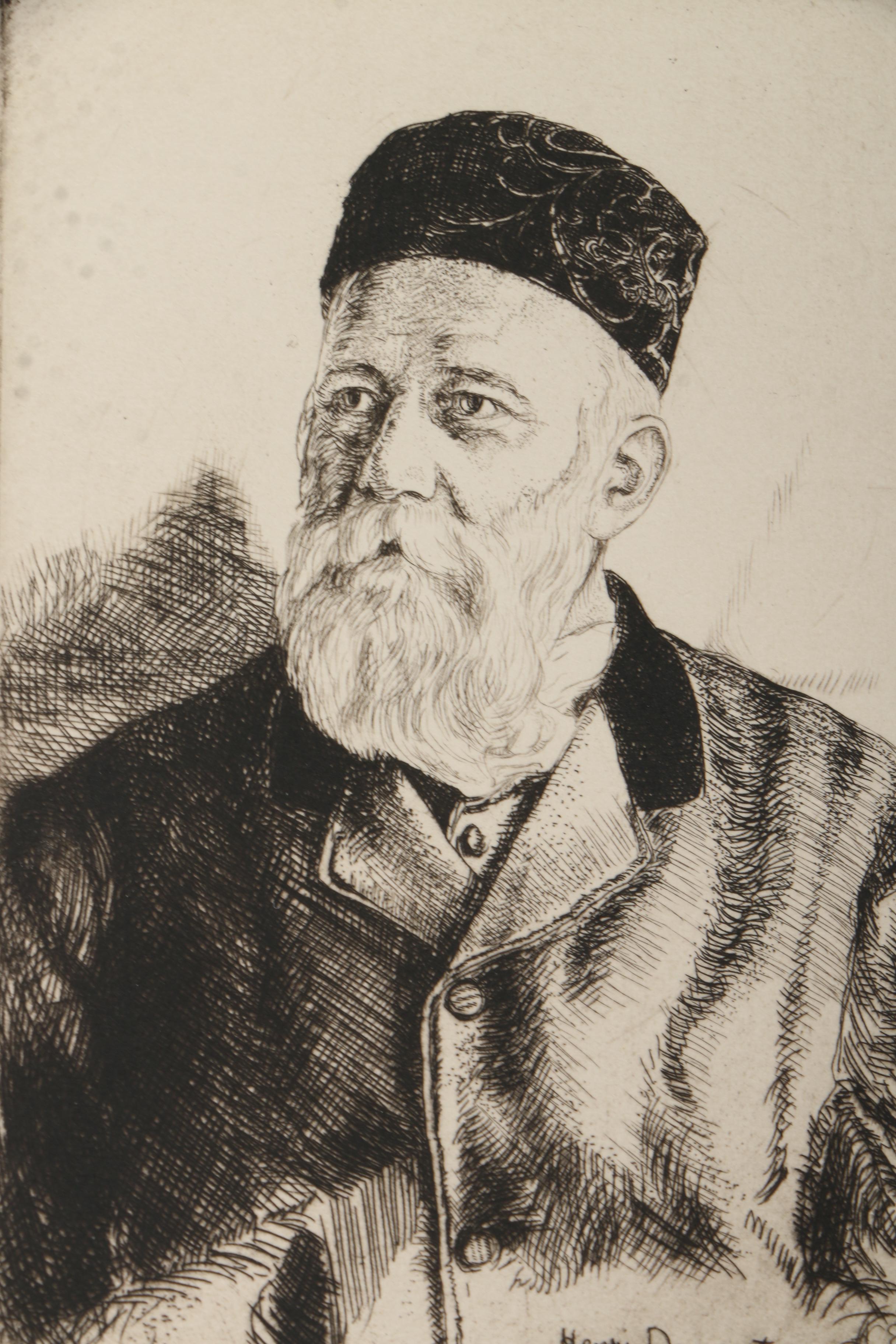 Emily B. Waite Etchings of Male Portraits Including Henri Dunant