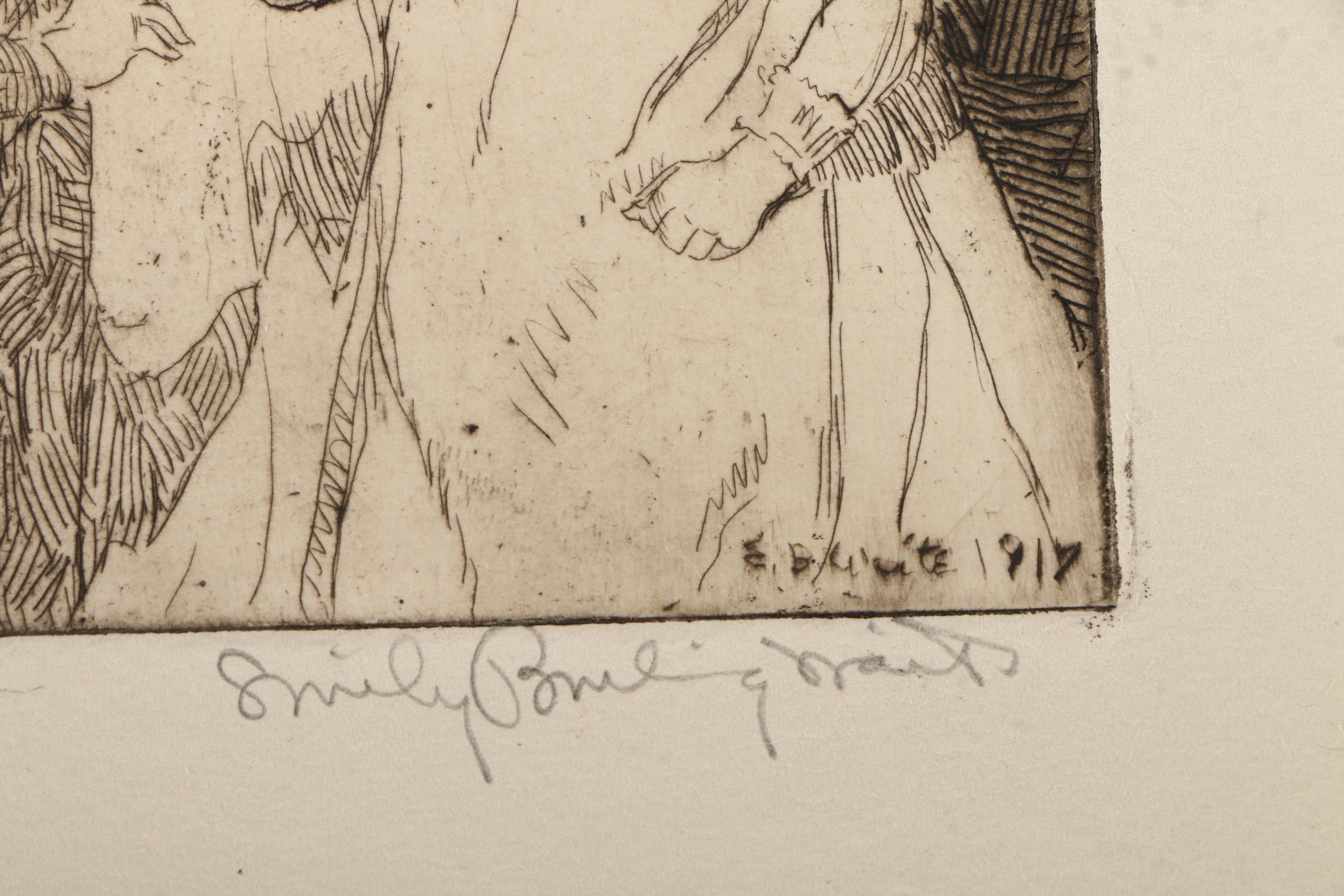 Emily B. Waite Etchings of Groups of Children