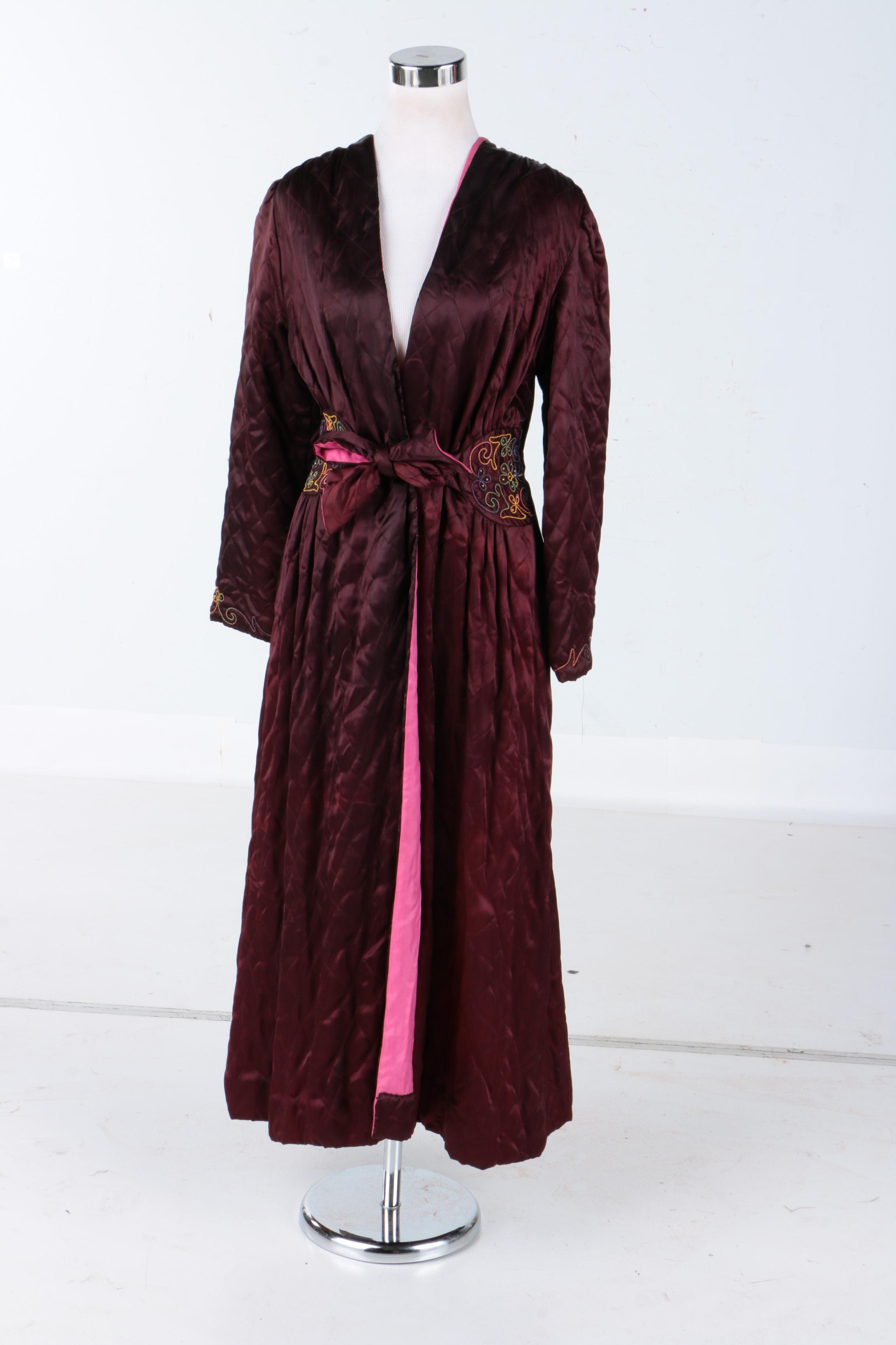 Circa 1940s Quilted Robe