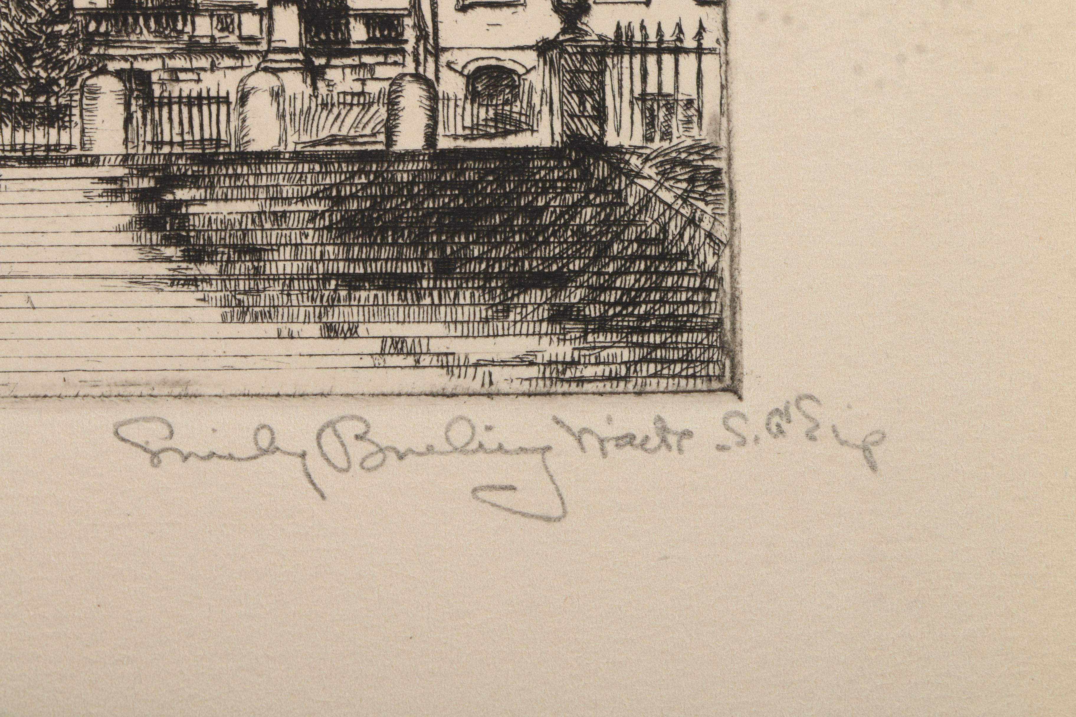 Emily B. Waite Etchings Including the Massachusetts State House