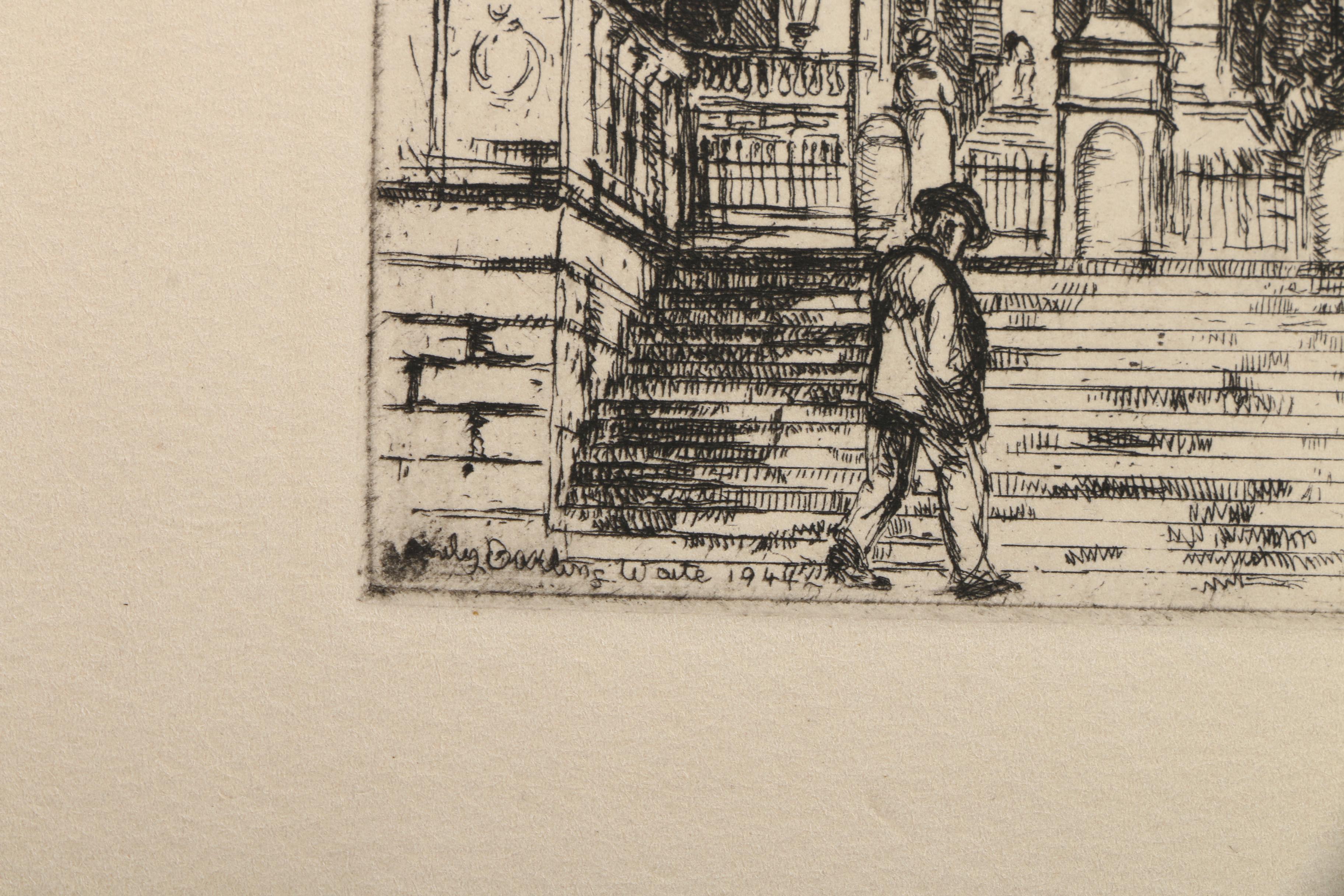 Emily B. Waite Etchings Including the Massachusetts State House