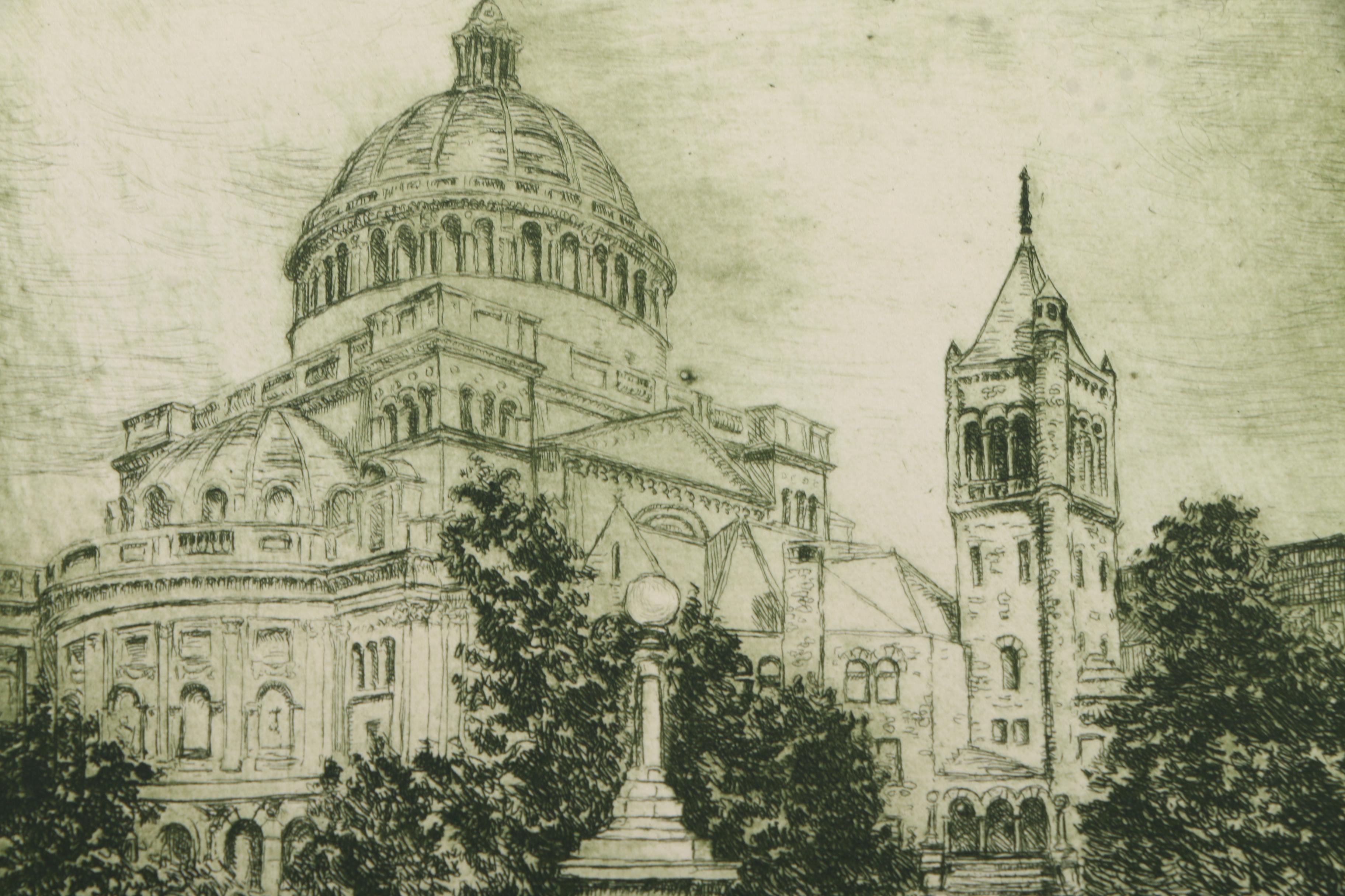 Emily B. Waite Etchings Including the Massachusetts State House