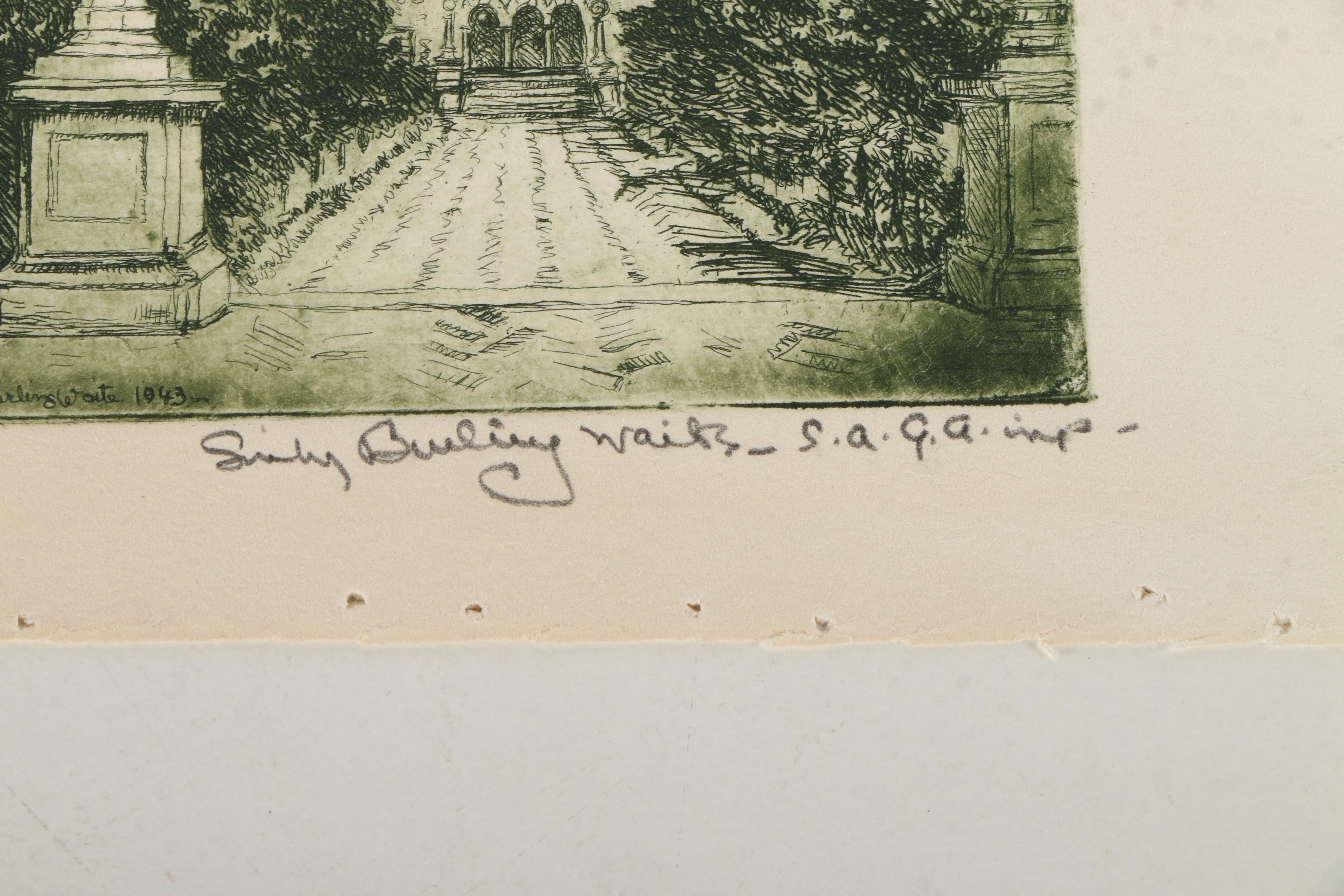 Emily B. Waite Etchings Including the Massachusetts State House