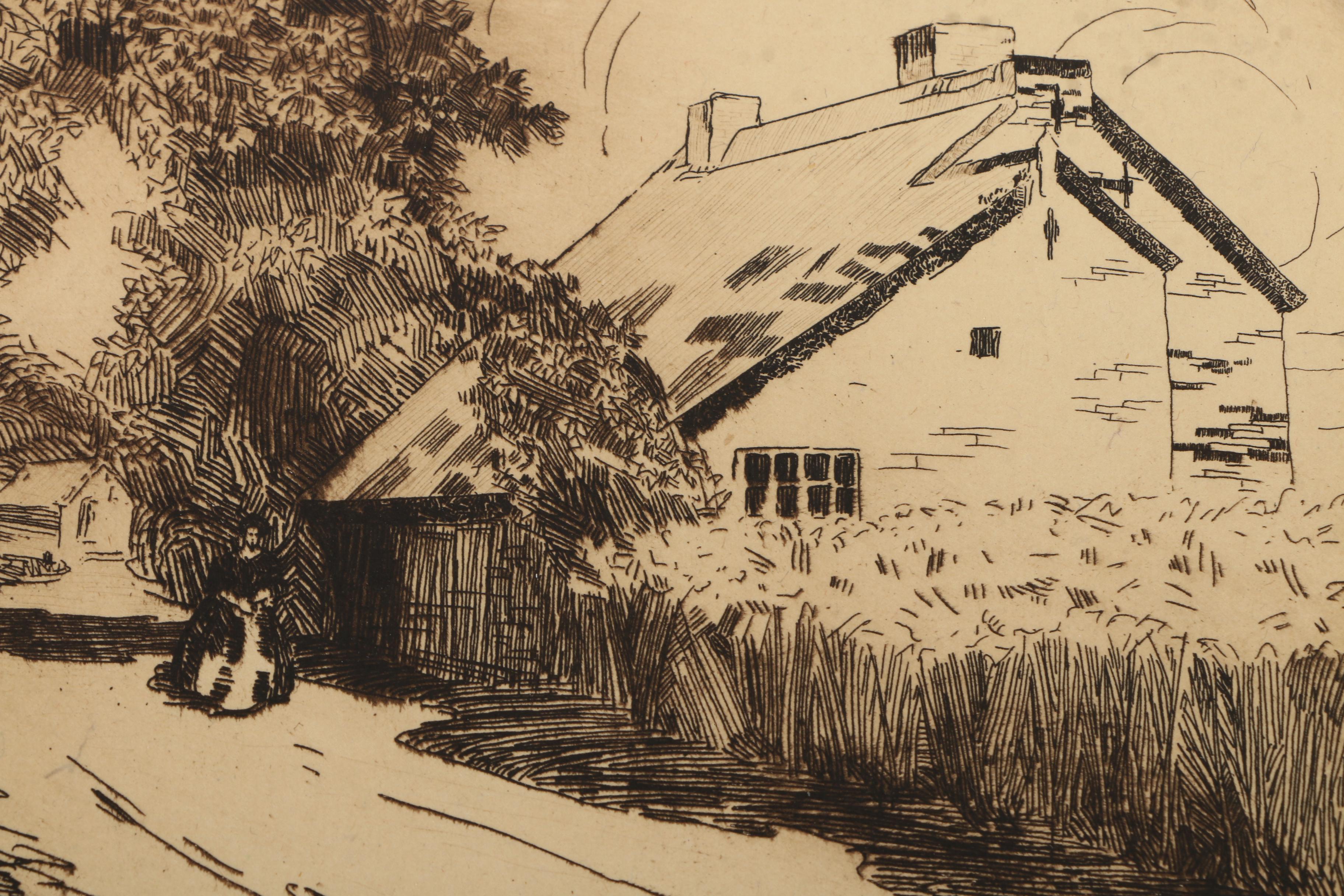 Collection of Emily Burling Waite Etchings of Farm Scenes