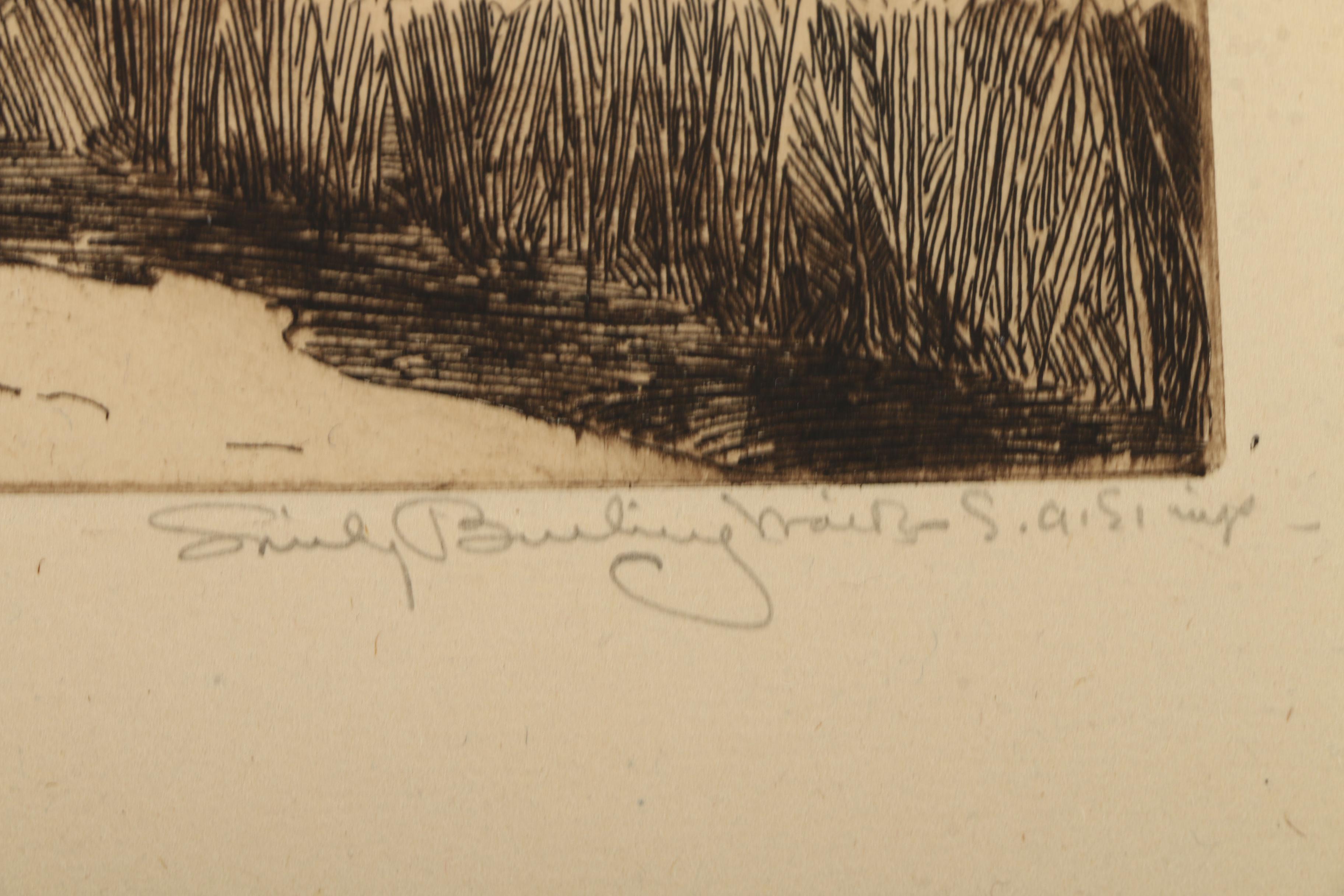 Collection of Emily Burling Waite Etchings of Farm Scenes